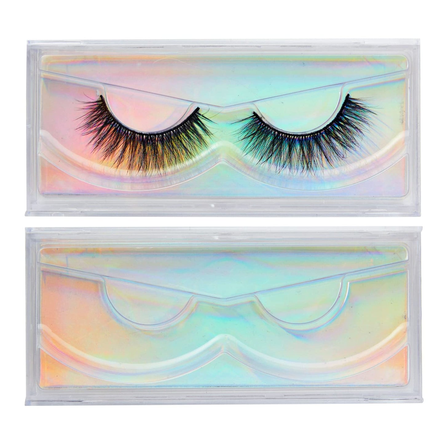 Stockroom Plus 30-Pack Holographic Silver Empty Lash Boxes for False Eyelashes, Lash Cases Empty Bulk Wholesale with Paper Card for Makeup Artists, (4.3 x 2 Inches, 0.55" Width)