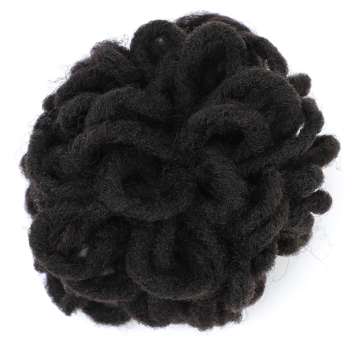 Abellee Loc Buns For Black Women 8Inch Loc Petal Bun Afro High Puff Drawstring Ponytail Faux Locs Hair Bun Pony Tail Hairpieces Clip In Hair Extentions for Black Women (4#)