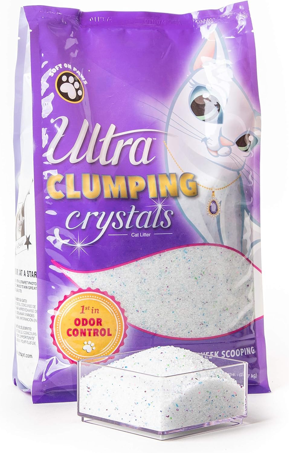 Ultra Clumping Micro Crystals Premium Cat Litter - Dust Free, Soft on Paws, Fragrance Free - 15 Lbs. Total (3pk of 5 Lbs.)