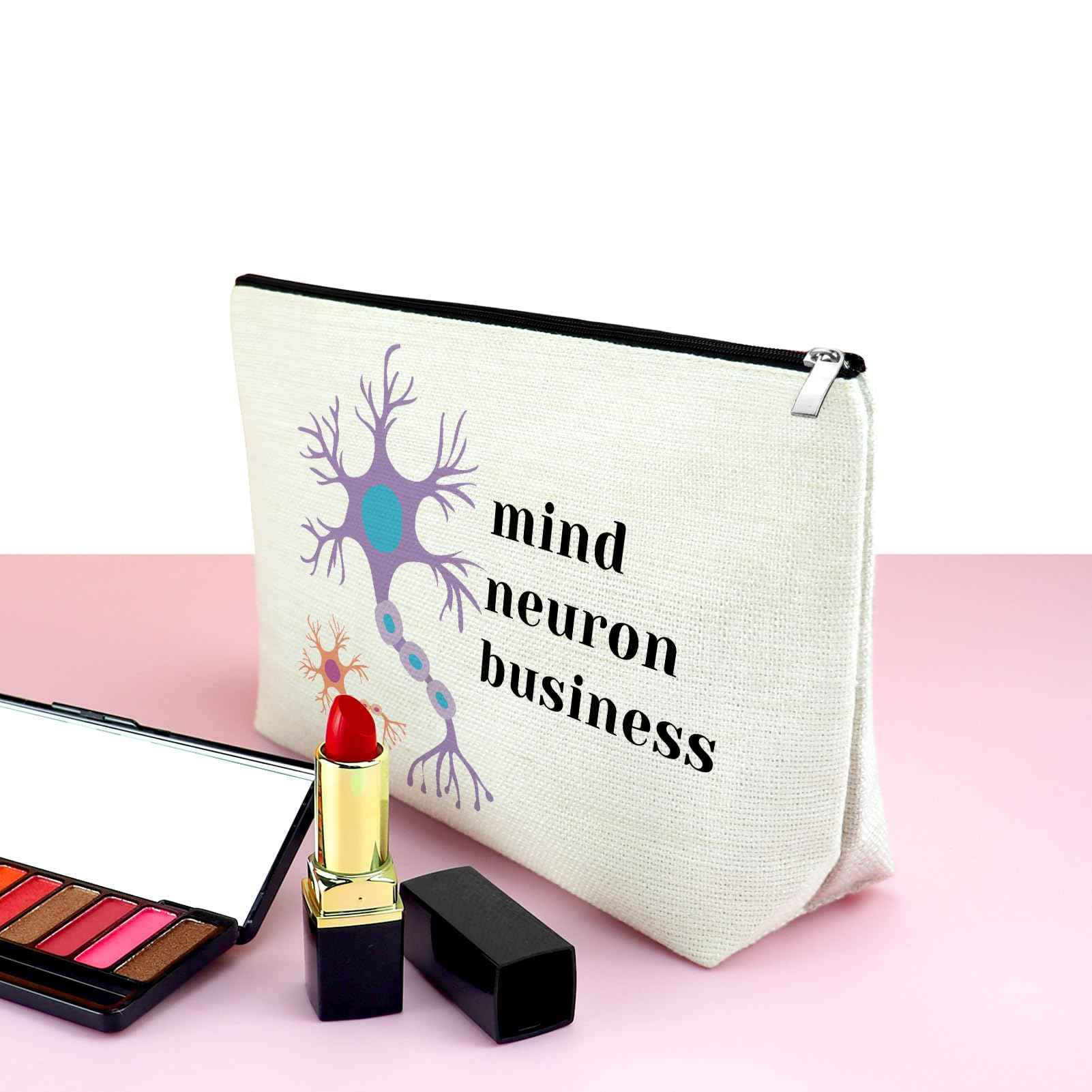 Mxrymvu Neuroscience Gifts for Women Makeup Bag Neurology Nurse Travel Bag Funny Medical Student Cosmetic Bag Best Doctor Gifts for Women Pharmacists Mind Neuron Business