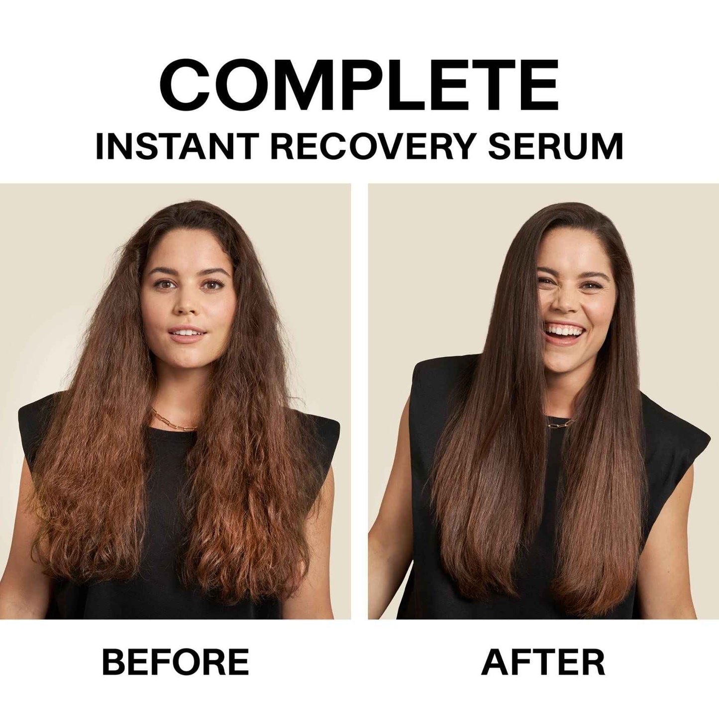 JVN Complete Instant Recovery Hair Serum, 3.4 Fl Oz, Frizz Fighting, Heat Protectant, Hair Smoothing Cream Strengthens & Repairs Damage, Silicone Free