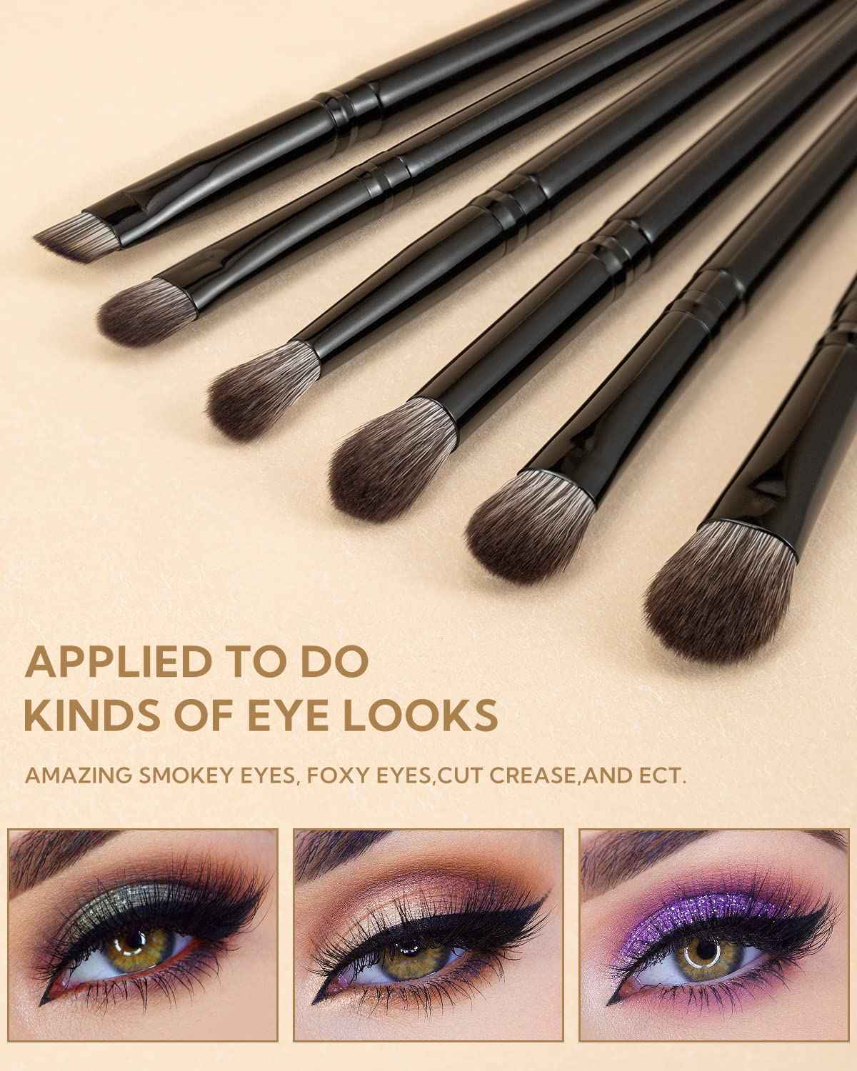 Anmor Luxurious Black Makeup Brush Set, Premium Makeup Brushes for Foundation Kabuki Powder Blush Eyeshadow Blending Crease Makeup, Superior Soft Luxurious Makeup Brush Set with Micro Crystal Fiber