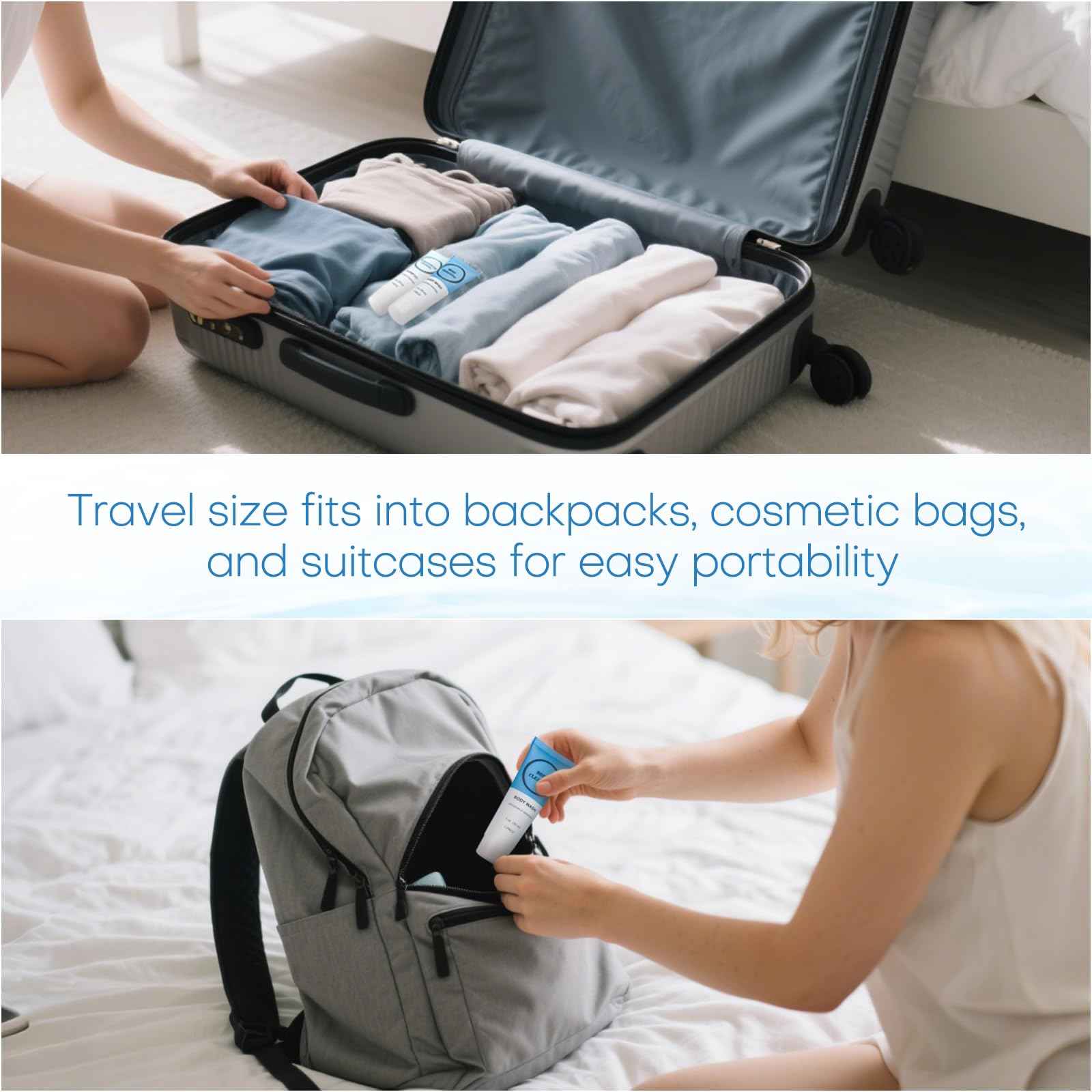 RSQAZQ Travel Size Shampoo and Body Wash Bulk, Individually Wrapped Hotel Mini Shower Gel and Small Men Women Cleansing Toiletries Amenities for Hotel/Vacation/Homeless 1 oz (3.7inch, Count, 60)