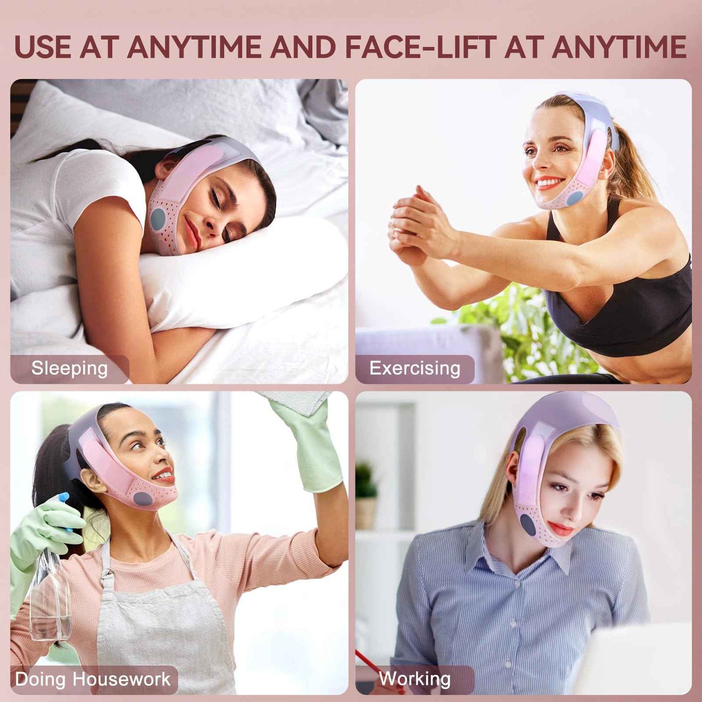 V-Line Mask Chin Up Mask V Shaped Face Mask Chin strap, Soft Silicone Chin Strap V Line Lifting Mask for Women,Jaw Exerciser