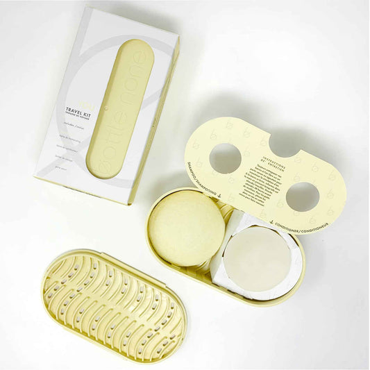 BOTTLE NONE | be YOU Travel Set Includes be You Shampoo and Conditioner Bars for All Hair Types with Travel Soap Dish | PH Balanced/Salon Grade/Natural | 50+ Washes