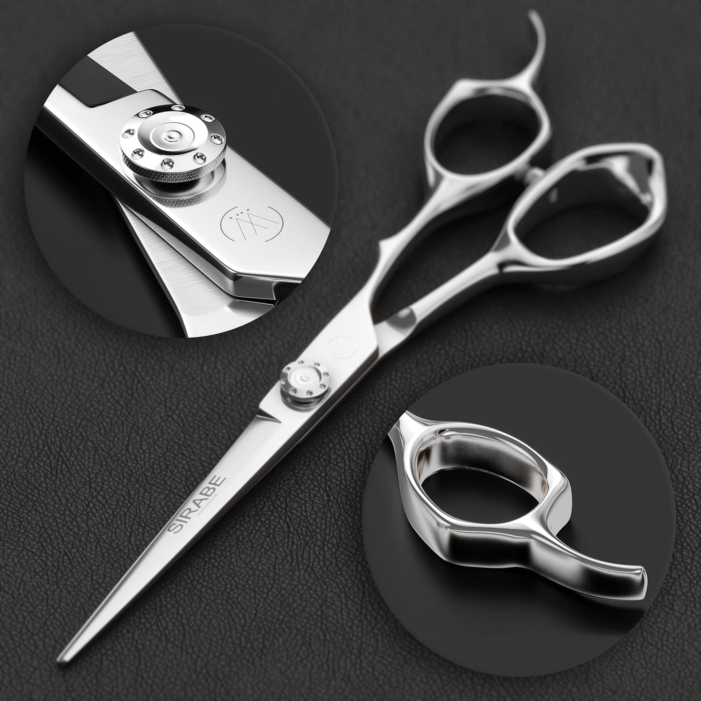 Hair Cutting Scissors Shears, Sirabe 6.5" Professional Barber Hairdressing Scissors Right Hand Razor Edge Trimming Haircut Scissors for Men and Women, Finest Stainless Steel for Home Salon Use