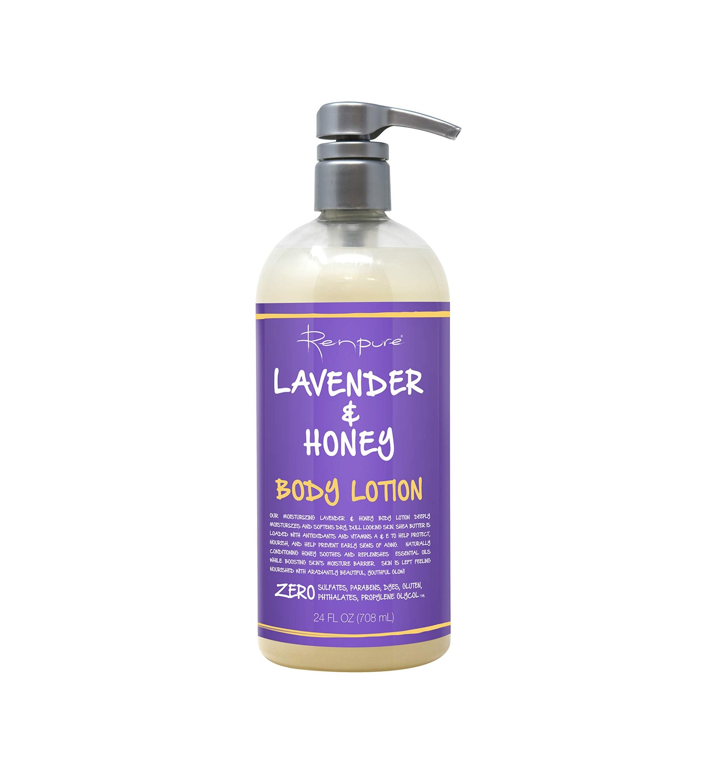 Renpure Lavender & Honey Body Lotion, 24 Ounce