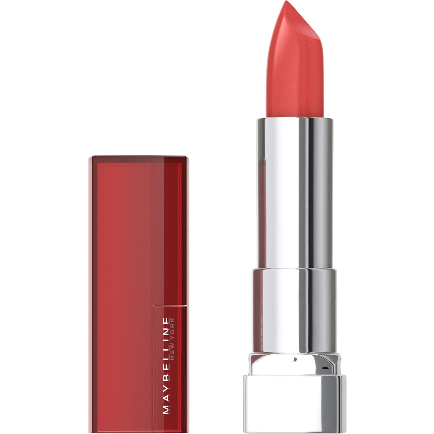 Maybelline New York Color Sensational Lipstick, Lip Makeup, Cream Finish, Hydrating Lipstick, Nude, Pink, Red, Plum Lip Color, Sunset Spark, 0.15 oz; (Packaging May Vary)