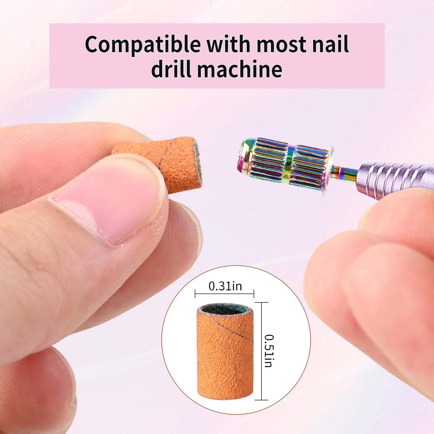 Sanding Bands for Nail Drill,KOYOPEPI Nail Drill Sanding Bits #80#150#240 Grits 210Pcs Color Coarse Fine Nail Sanding Bands Mandrel Bit