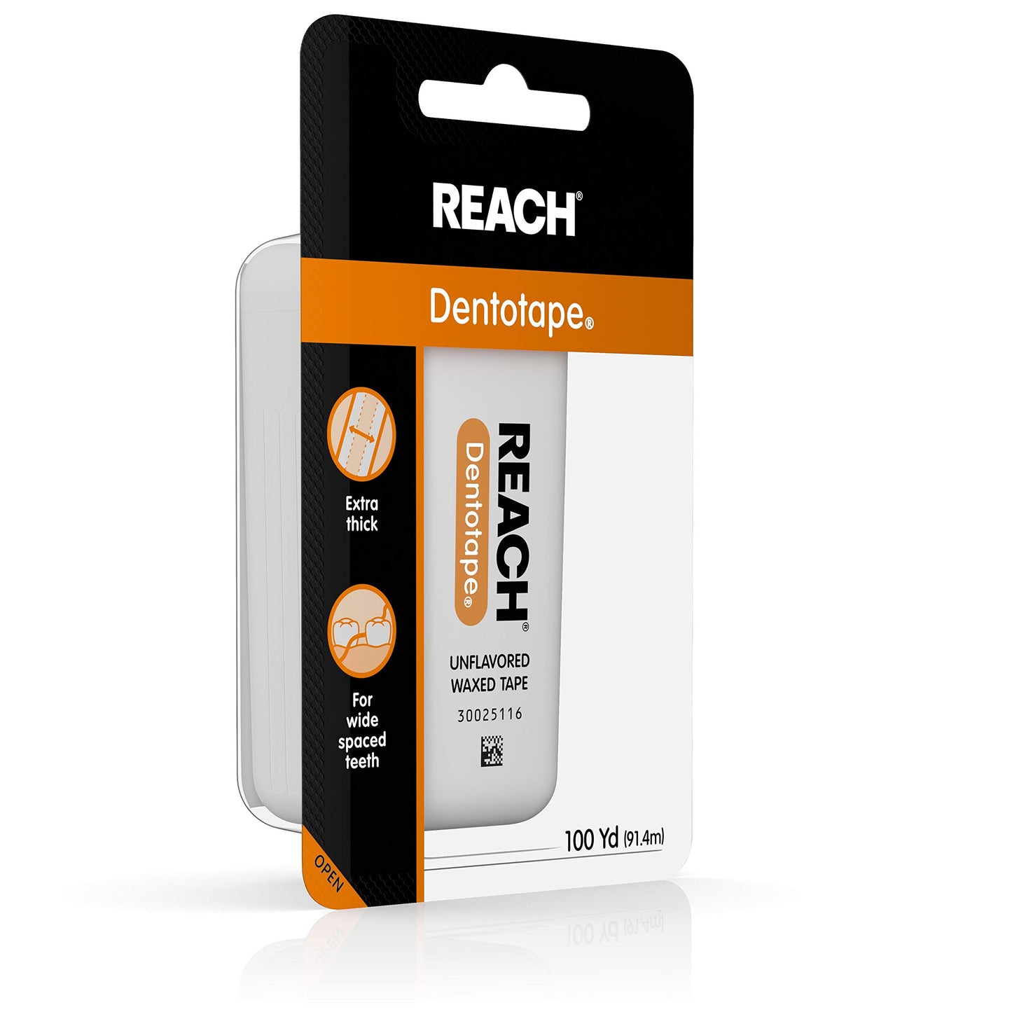 REACH Dentotape Waxed Tape, Unflavored 100 Yards (Pack of 10)