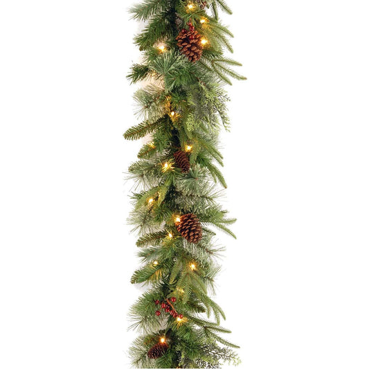 National Tree Feel Real Colonial Garland, 9' x 10", Green