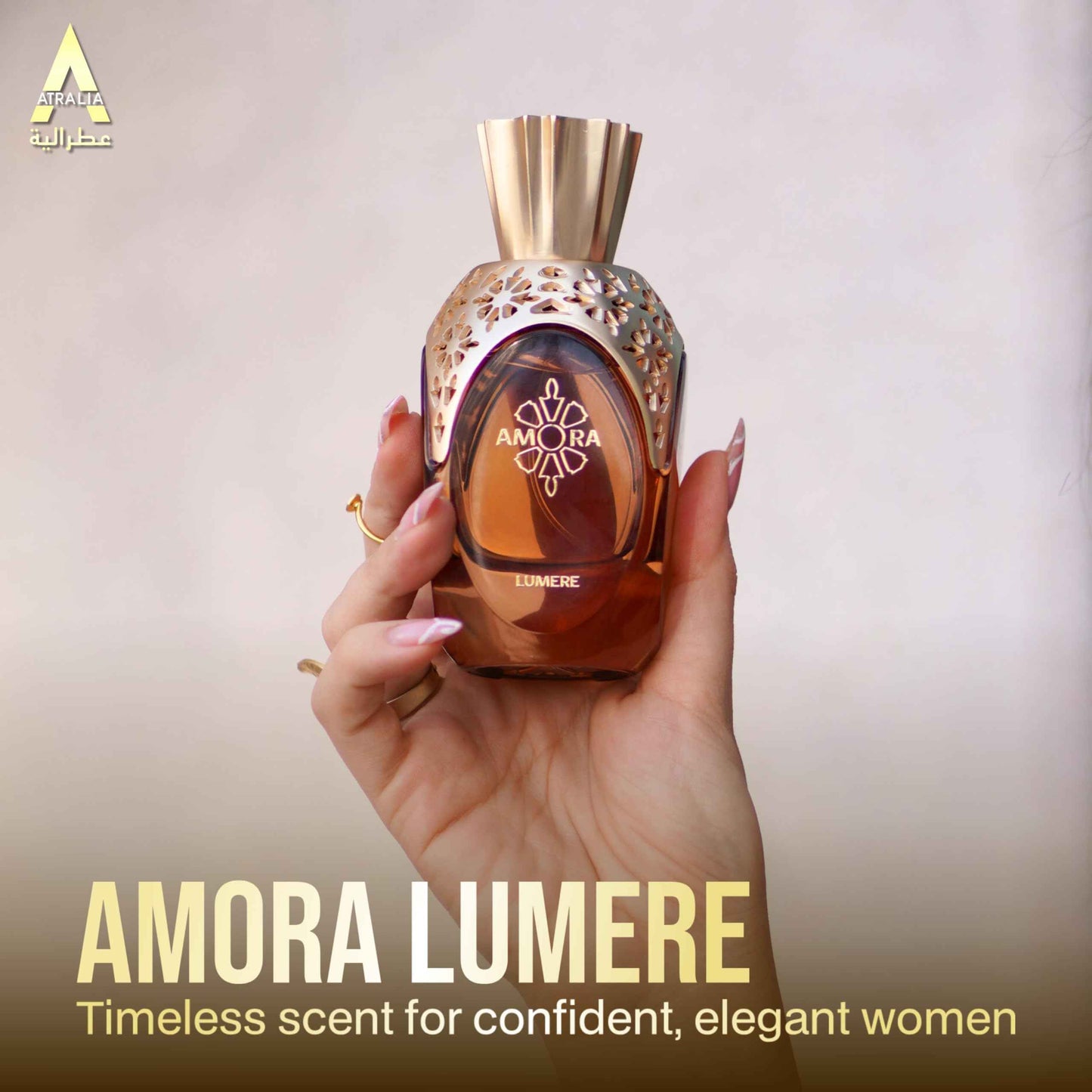 Atralia Amora Lumere Extrait De Parfum 100Ml 3.4Oz Unisex Fragrance - Luxury and Original Extrait de Parfum with Top notes of Citrus, Ginger, Saffron