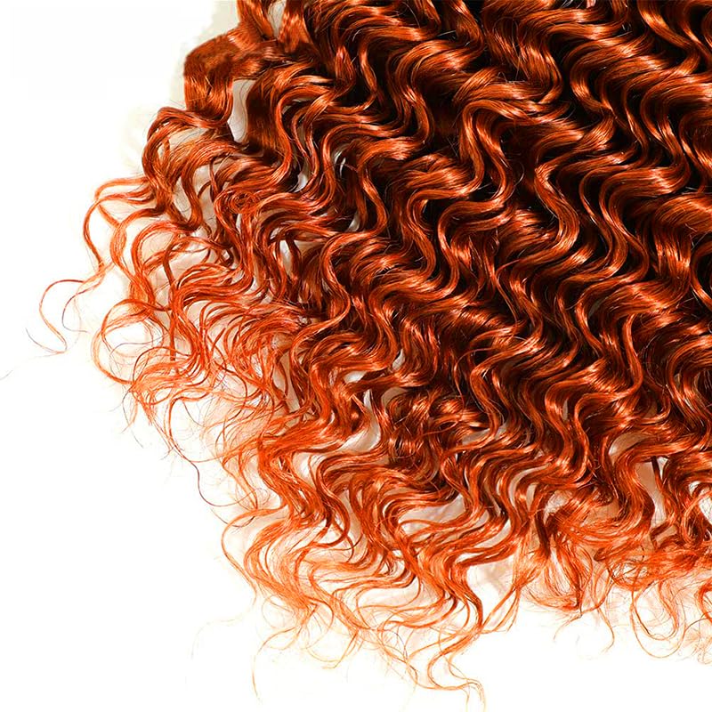 Ginger Deep Wave Human Hair Bundles - 12 Inch #350, 300g