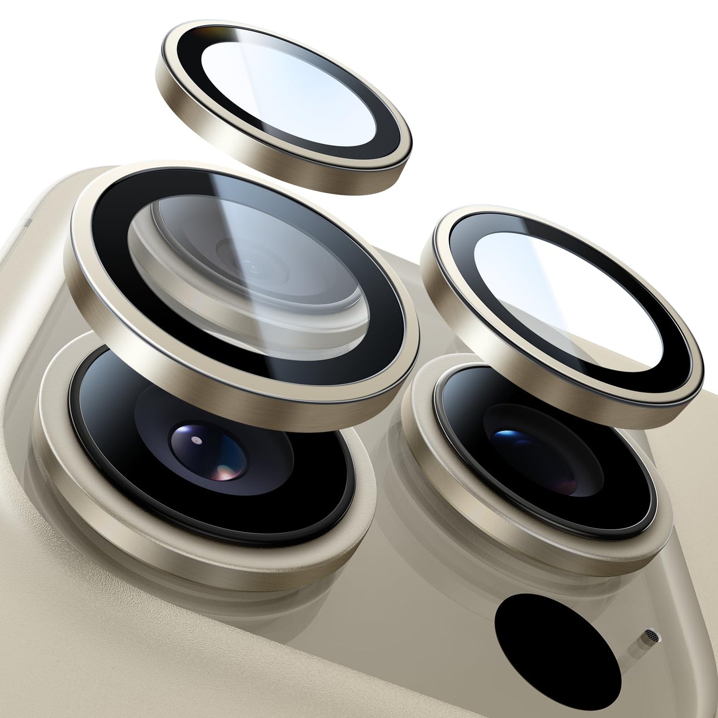 UltraGlass UNBREAK TOP 9H+ Glass for iPhone 15 Pro Max/15 Pro Lens Protector [Military Grade Shatterproof & Longest Durable] Camera Lens Protector 15 Pro/ 15 Pro Max Tempered Glass, Natural Titanium