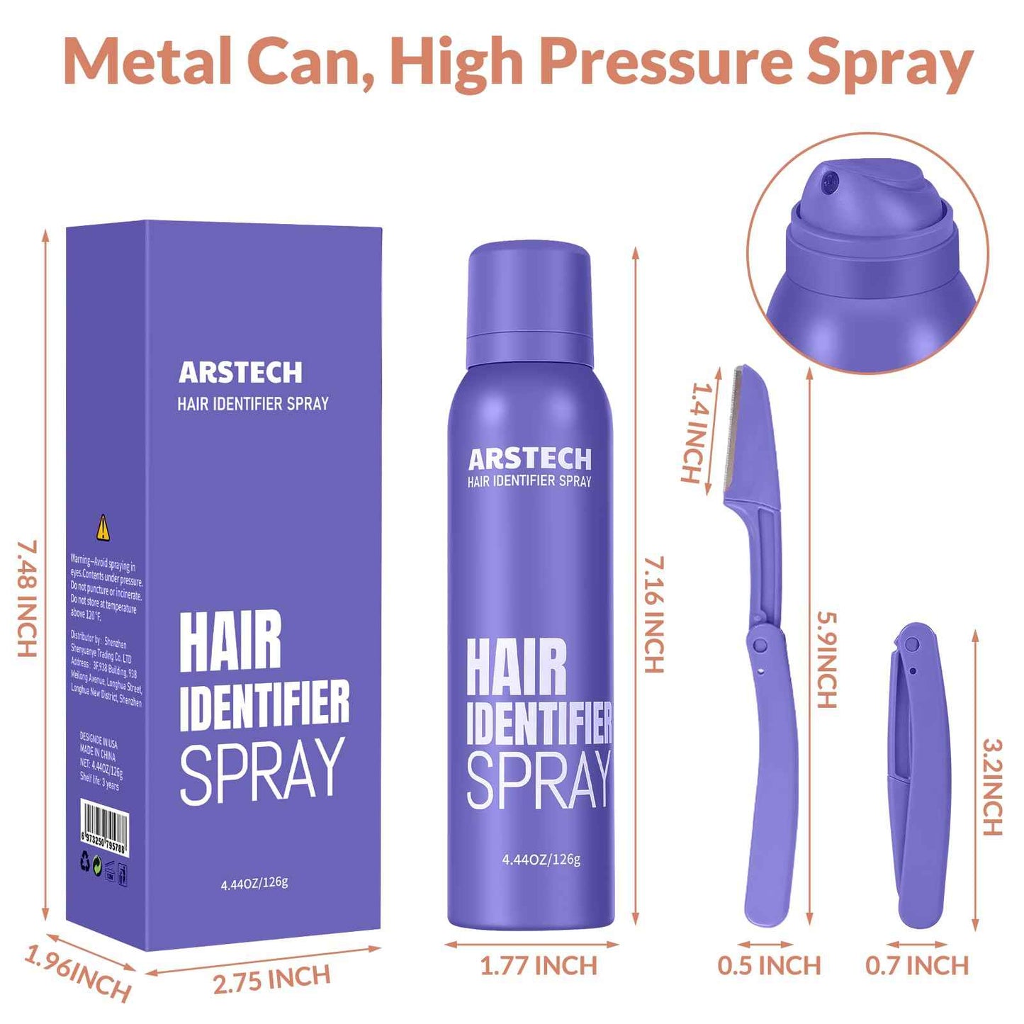 Dermaplane Razor for Women Face Hair Identifier Spray for Face Shaving Dermaplaning Tool Skin Body Dermaplaning Spray for Women with 16 Facial Razor Face Shaver Kit Facial Hair Removal (Purple 4 Pack)