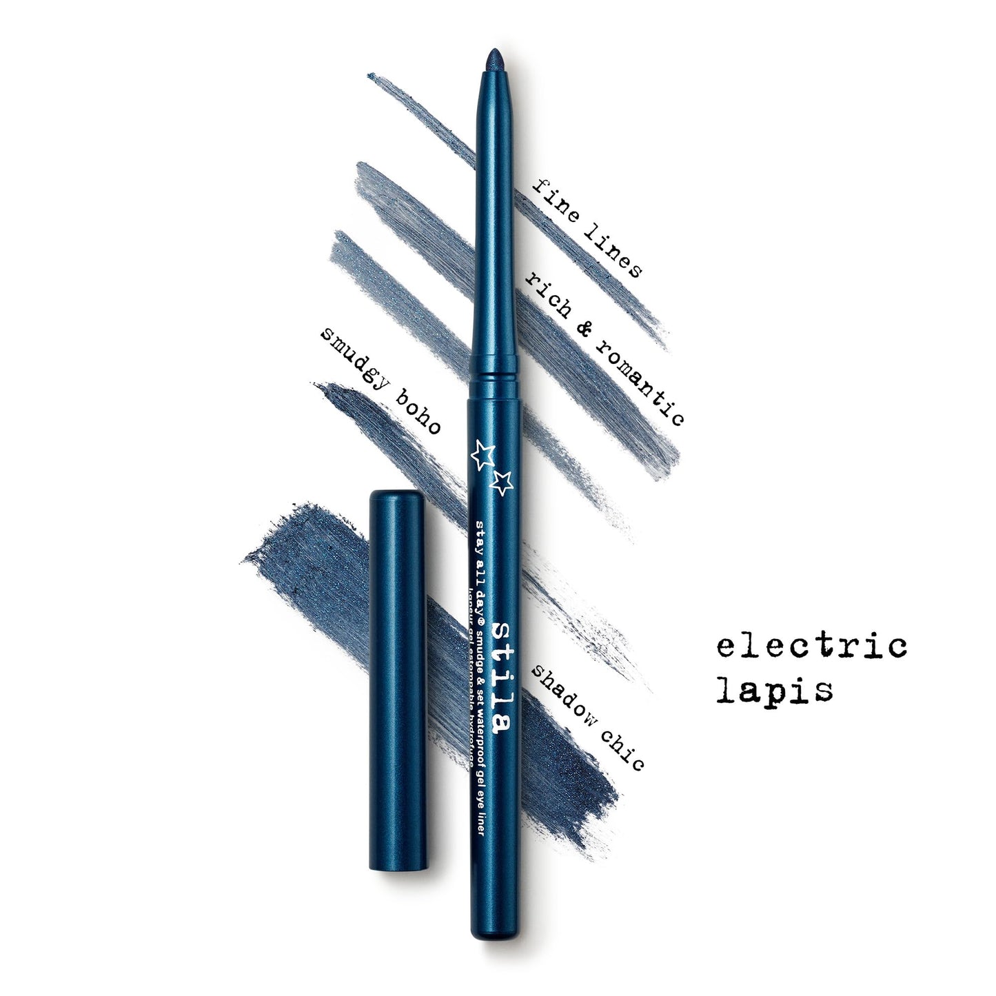 stila Stay All Day® Smudge & Set Waterproof Gel Eye Liner | Waterline-Safe, Long-Lasting Color Wear, Smooth Glide Eyeliner Pencil or Eyeshadow | Electric Lapis