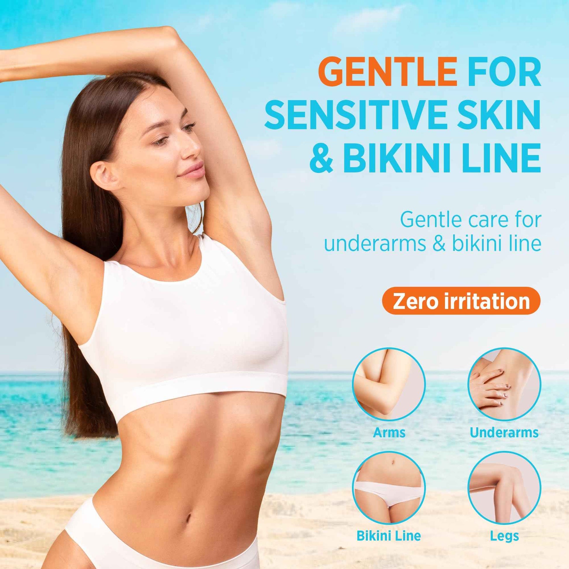 Milakos Painless Hair Removal Cream - Soothing Depilatory for Women with Sensitive Skin. Enriched with Aloe, Chamomile & Vitamin E, For Legs, Arms, Bikini & Underarms.