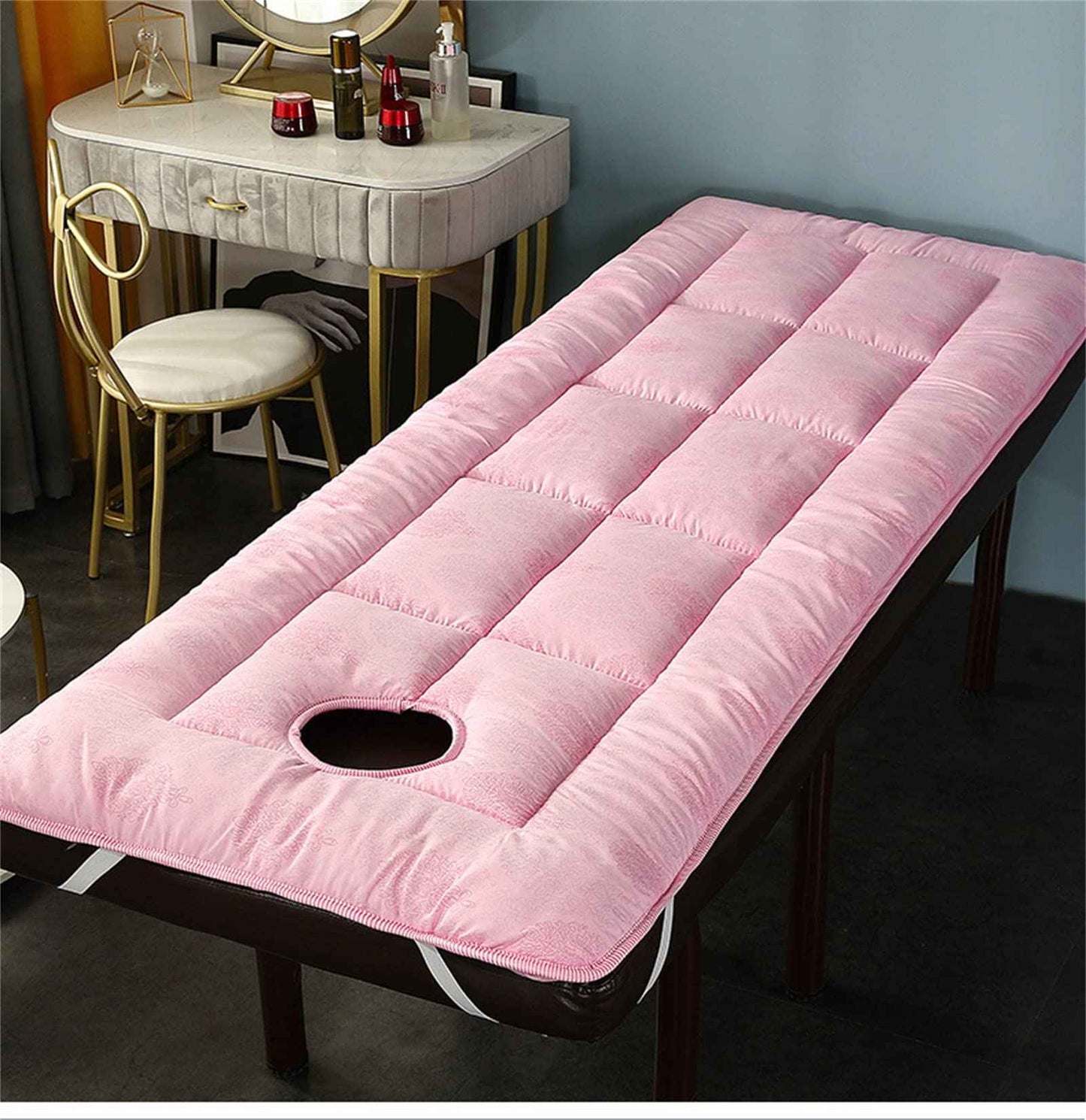 Spa Massage Table Pad & Face Cradle Set - Soft and Comfortable Thick Facial Bed and Headrest Cover 190 * 80 cm Thickened Mattress with Holes