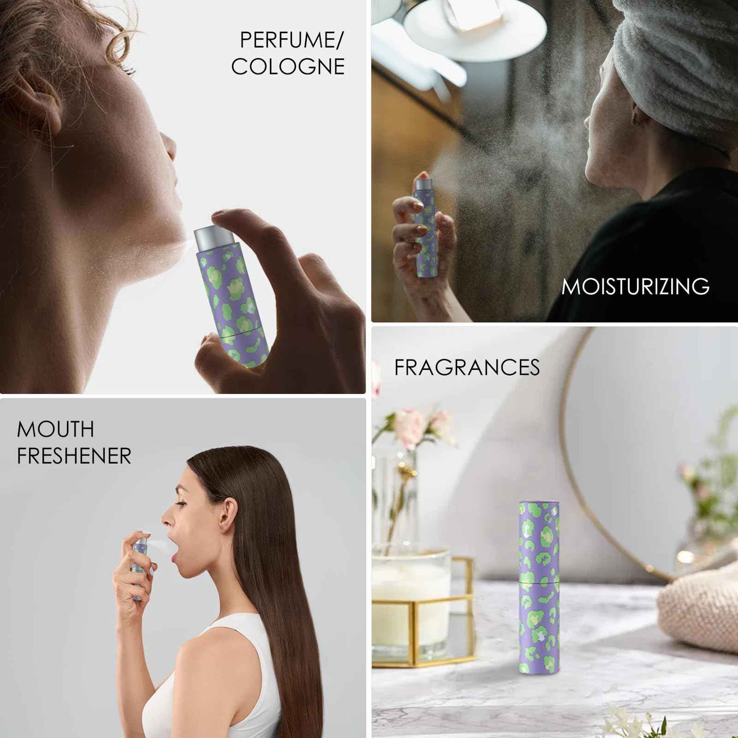 IRON BILL 8ML Travel Perfume Bottle Refillable (Leopard Print) Mini Portable Atomizer Spray Bottle for Cologne and Perfume(5pcs)