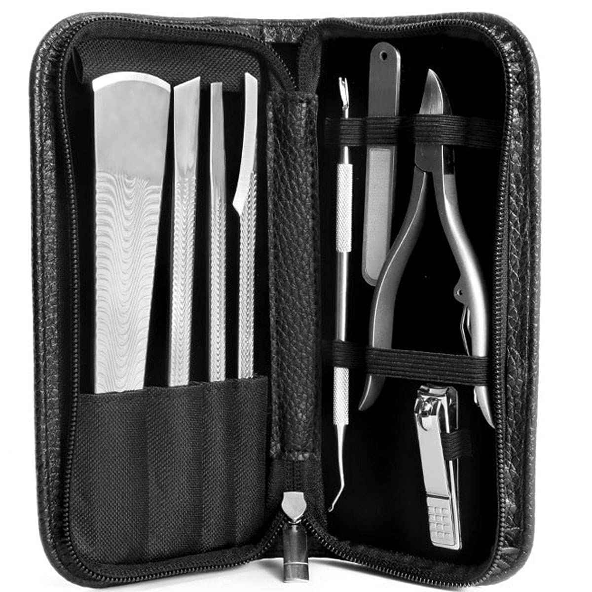 Nail Clipper,Heavy Duty Ingrown Podiatrist Toenail Tool Kit,Stainless Steel Long Handle Cosmetic Pedicure Set for Ingrown and Thick Nails for Callus 8Piece