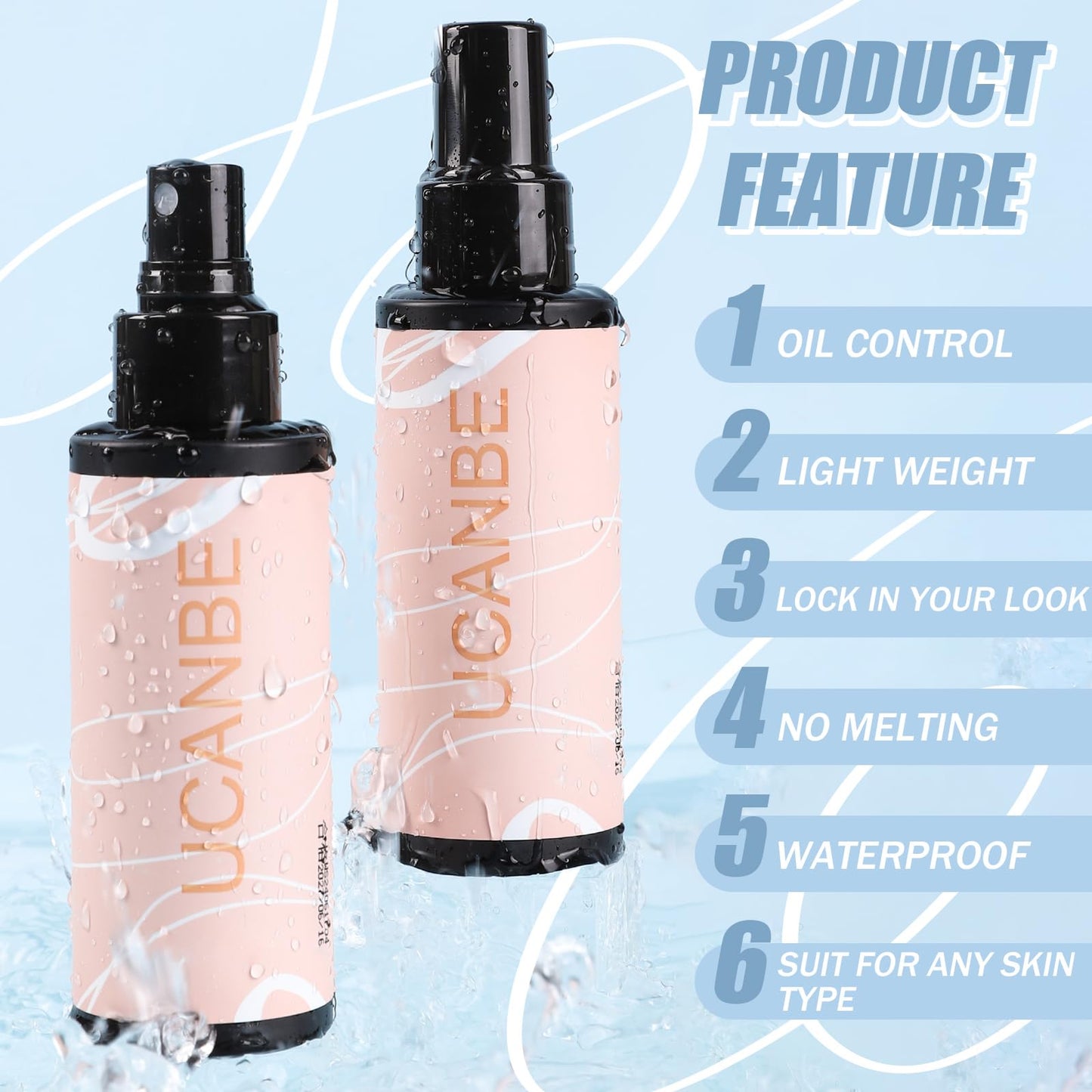 UCANBE Ultra Matte Makeup Setting Spray for Oily Skin, Long Lasting Finishing Spray for Face Make Up, Weightless Mattifying Setting Mist, 3.38 Fl.oz