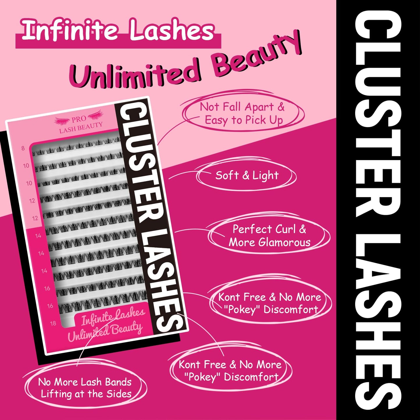 Lash Clusters, 132 Pcs Individual Cluster Lashes DIY Lash Extension 8-18mm Eyelash Clusters Volume Wispy Lashes Super Thin Band Reusable Soft & Comfortable(Mystic,D-8-18mix)