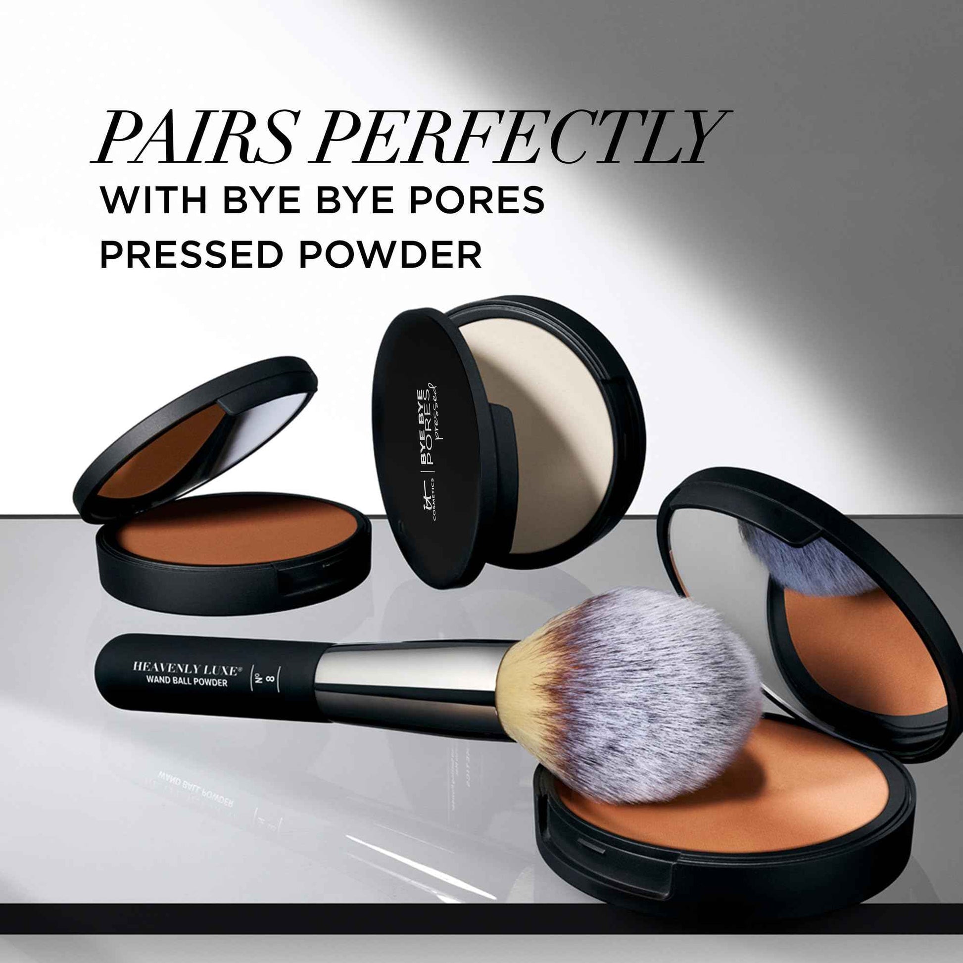 IT Cosmetics Heavenly Luxe Wand Ball Powder Brush #8 - For Face Powder Foundation - Poreless, Flawless Application - Soft Bristles