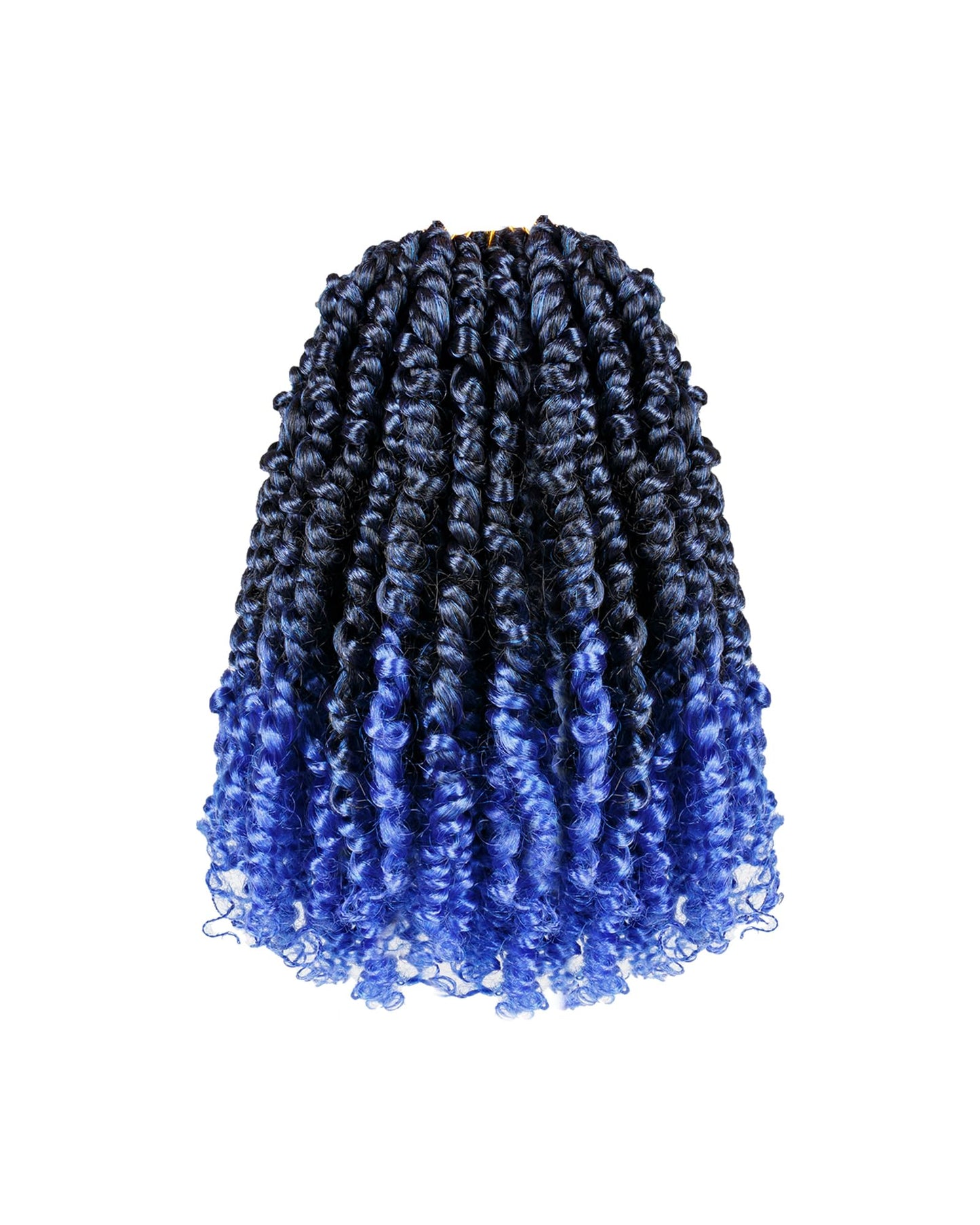 Pre Looped Pretwisted 10 Inches 8 Packs Passion Twist Crochet Hair for Black Women-Omber Blue,Soft Lightweight Hair Extension(10"-8 Packs,T1B/Blue)