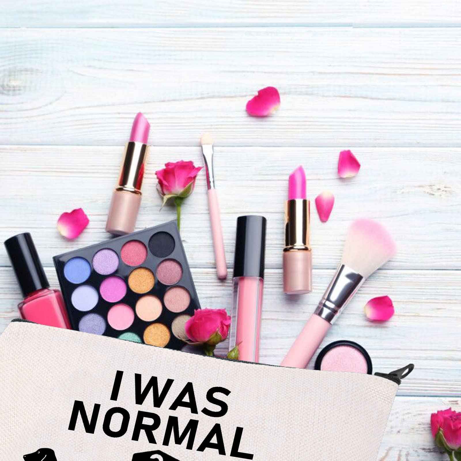 BDPWSS Dachshund Cosmetic Bags for women Dachshund Lover Gift I Was Normal 2 Dachshunds Ago Dachshund Gift (2 dachshunds ago)