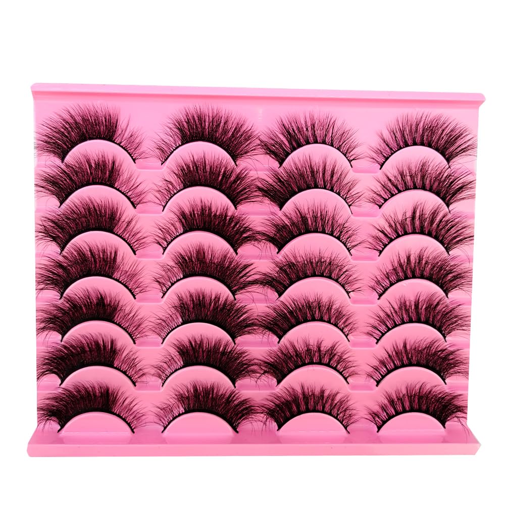 AMSDCN 14/16 Pairs Fluffy mix Lashes 10-25mm 3D Mink Lashes Long Thick Natural False Eyelashes Wholesale Lashes (H02#)