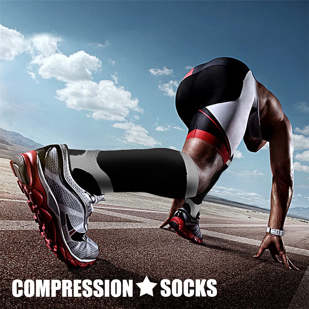 CHARMKING Compression Socks for Women & Men Circulation (3 Pairs) 15-20 mmHg is Best Athletic for Running, Flight Travel, Support, Cycling, Pregnant - Boost Performance, Durability (S/M, Multi 17)