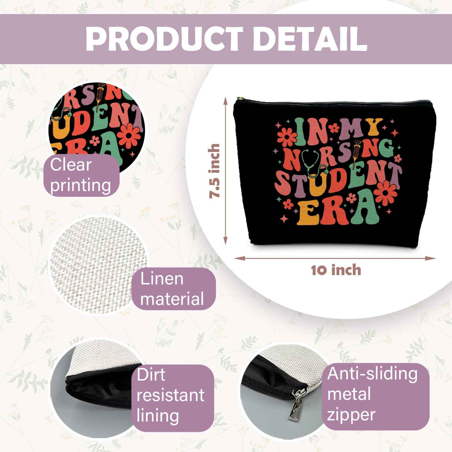 RYYCDOI Nursing School Student Gifts, In My Nursing Students Era Makeup Cosmetic Bag, Nursing School Essentials