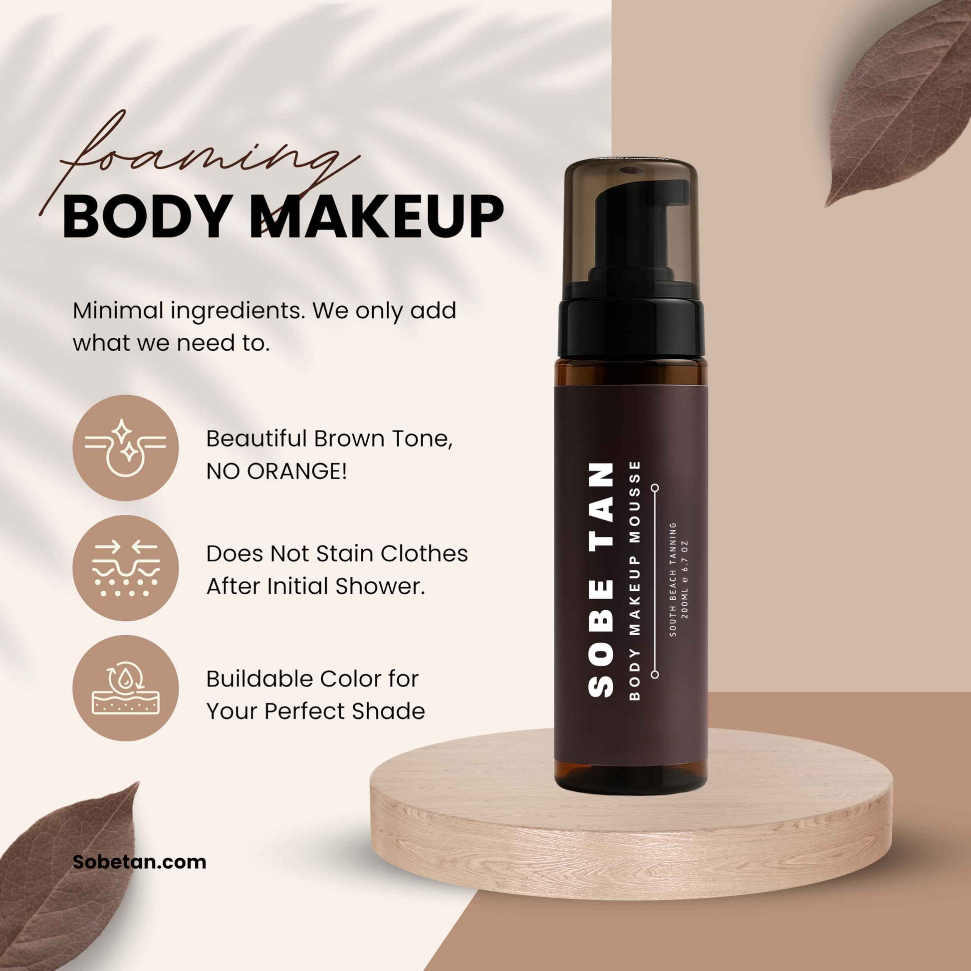 Brown Self Tanner Mousse – Rapid 14% DHA, Instant Natural Glow, No Transfer, Fragrance-Free, Fast Drying, Rain-Resistant, Streak-Free Bronzing Foam for Face & Body, Long Lasting Tan for All Skin Tones