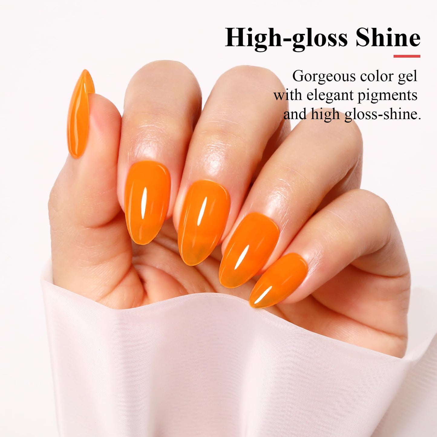 Imtiti Neon Gel Nail Polish, 0.5 Fl Oz Neon Orange Gel Polish Soak Off LED U V Nail Gel Polish Spring Summer Gel Nail Polish DIY Nail Art Starter Manicure Salon Gel Nail Kit for Women Girls