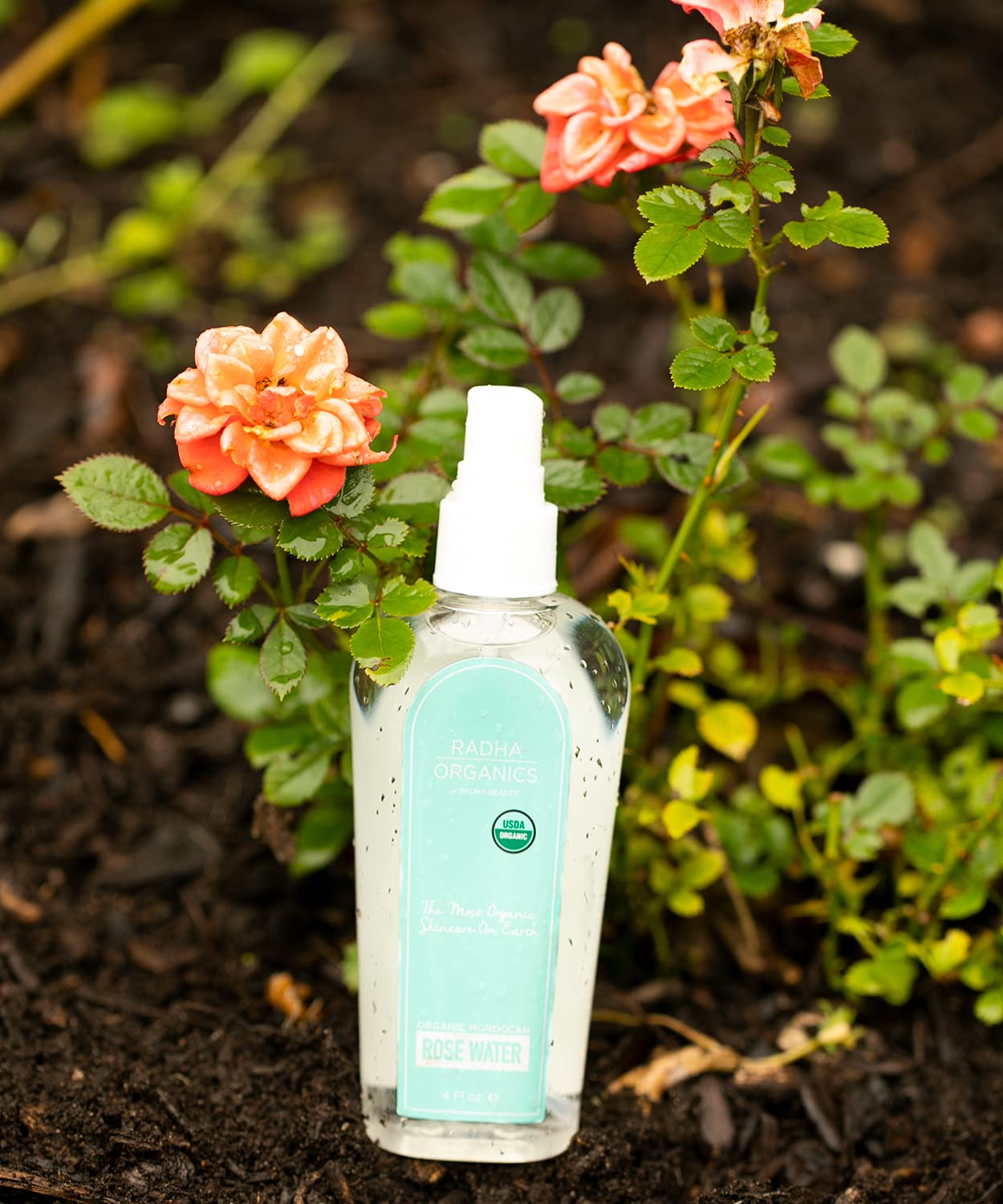 Radha Beauty Rose Water Toner - Moisturize, Rejuvenate and Replenish - 16 Ounce Bottle with fine Mist Sprayer.