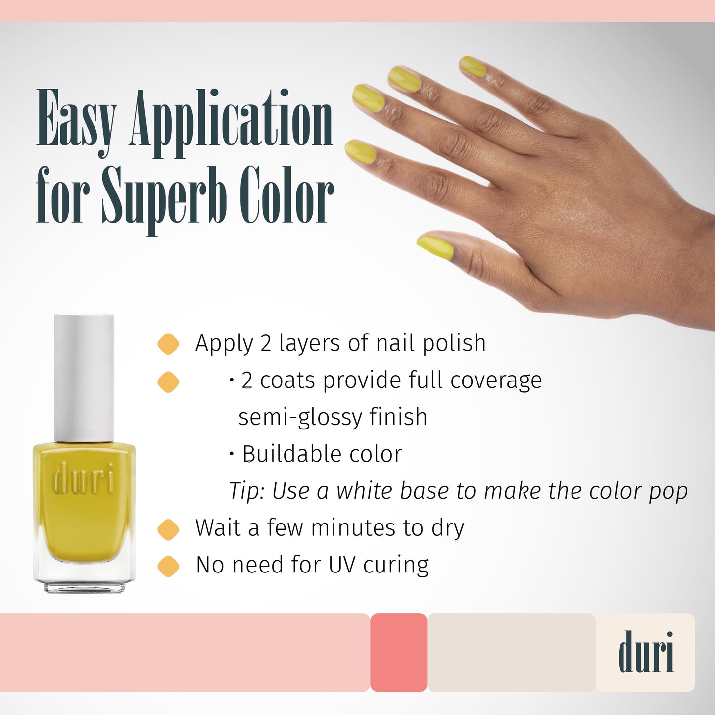 duri 794 Dirty Lemonade - Neon Yellow Nail Polish, Semi Matte, Full Coverage, 0.45 Fl Oz