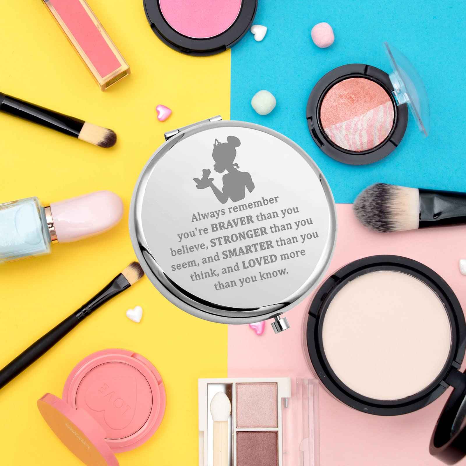 MYOSPARK Frog Inspired Gift Princess Fans Gift Princess Compact Makeup Mirror Jewelry Frog Lover Gift Fandom Gift (P-Frog Mirror-Silver)