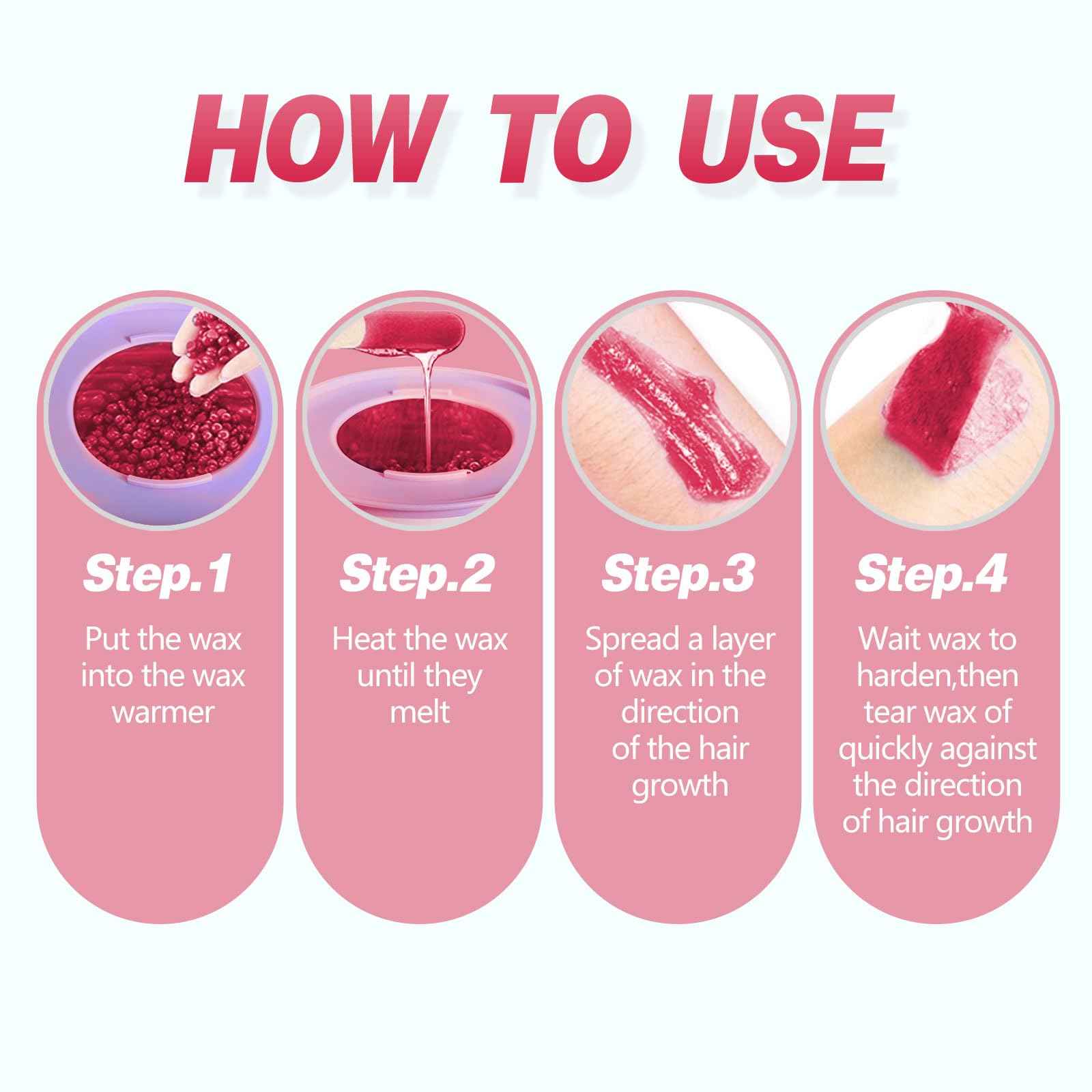 Hard Wax Beads for Hair Removal, 3lb Bulk Red Professional Brazilian Waxing Beads for Sensitive Skin Women Men, 48oz Big Bag of Wax Pellets for Body Bikini Legs Fine Hair & Coarse Hair Strawberry Red