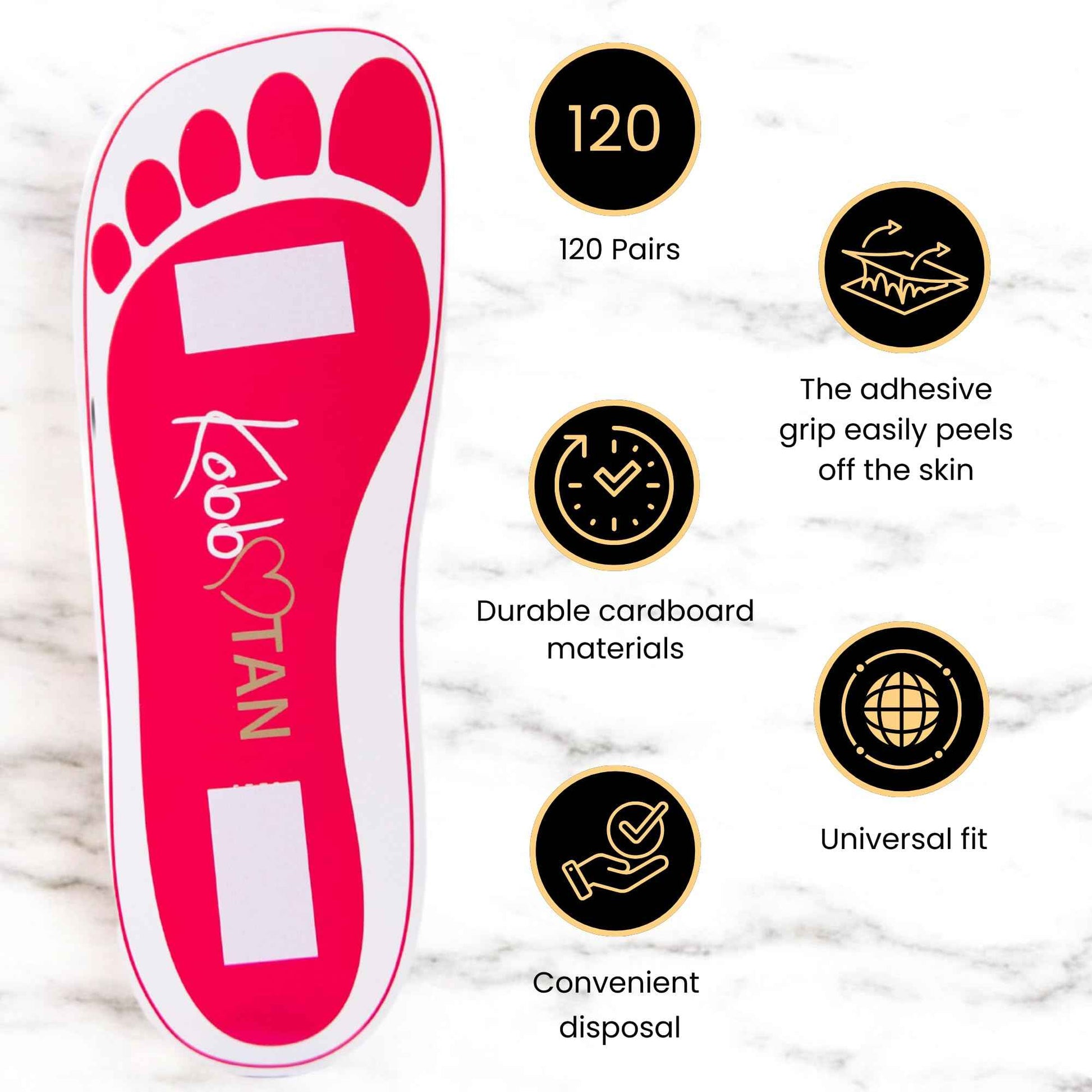 120 Pairs(240feets) Spray Tan Feet Pads Disposable & Economic Feet pads for Spray tanning,Use in Tanning booth,Sunless Tanning at Home or Beauty Salon-Non Slip- Comfortable-Hygienic-Ultra Bronzing