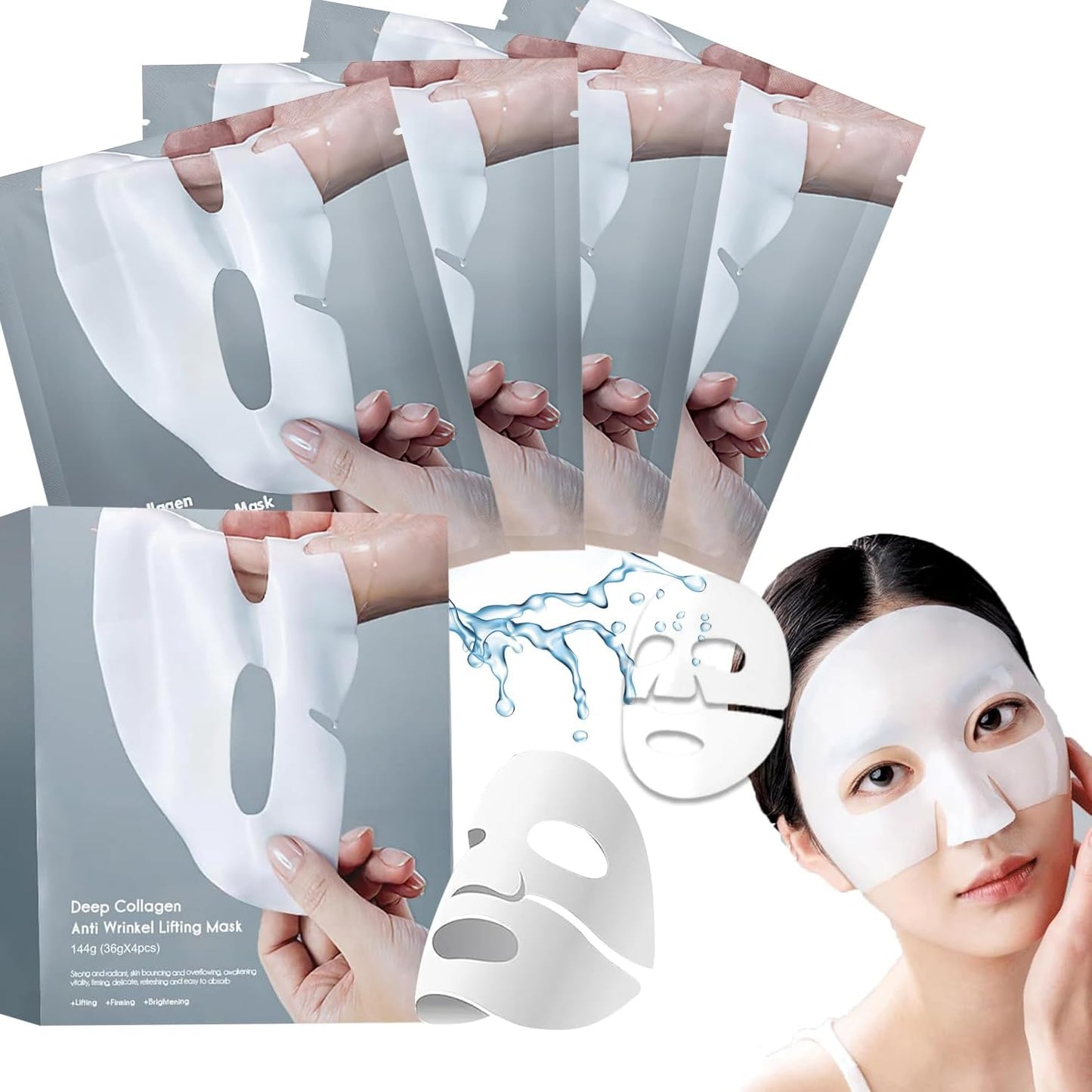 NILUTO Deep Collagen Anti Wrinkle Lifting Mask Overnight Collagen Face Mask, Bio-Collagen Deep Collagen Mask, Anti Wrinkle Mask,Deep Lifting Collagen Mask (4pack)