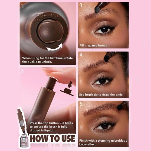 Liftique Brow Brush, Revorie Brow-Fection, Liftique Eyebrow, Liftique - Instant Brow Brush, Liquid Eyebrow Brush, Revorie Brow Fection Angled Brush & Dip (Auburn)