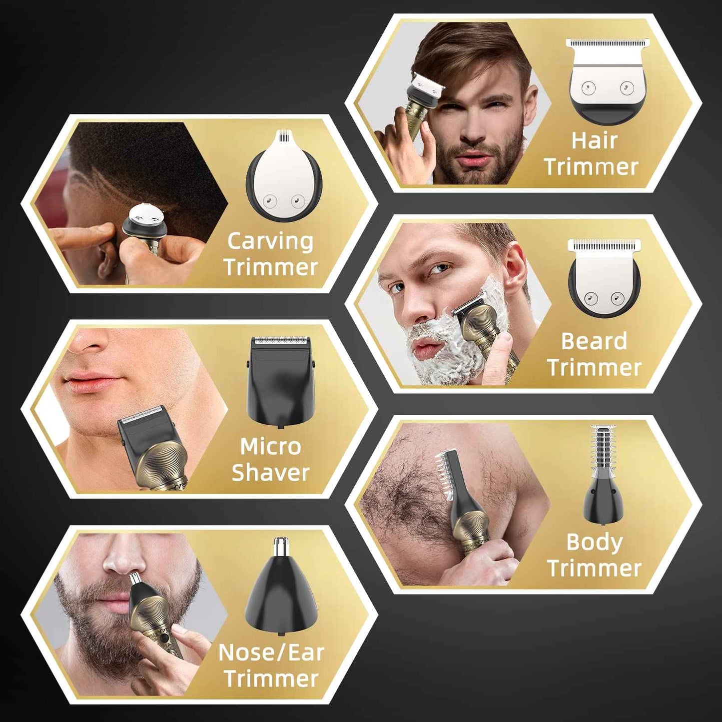 REHOYO Beard Trimmer for Men, Travel Electric Shavers for Men with Case, Cordless Hair Clipper, Mens Grooming Kit for Mustache Body Nose Face - 180 Mins Shaving, Gifts for Him & Father