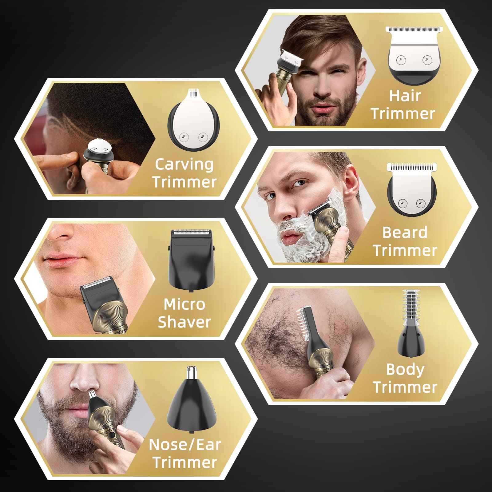 REHOYO Beard Trimmer for Men, Travel Electric Shavers for Men with Case, Cordless Hair Clipper, Mens Grooming Kit for Mustache Body Nose Face - 180 Mins Shaving, Gifts for Him & Father