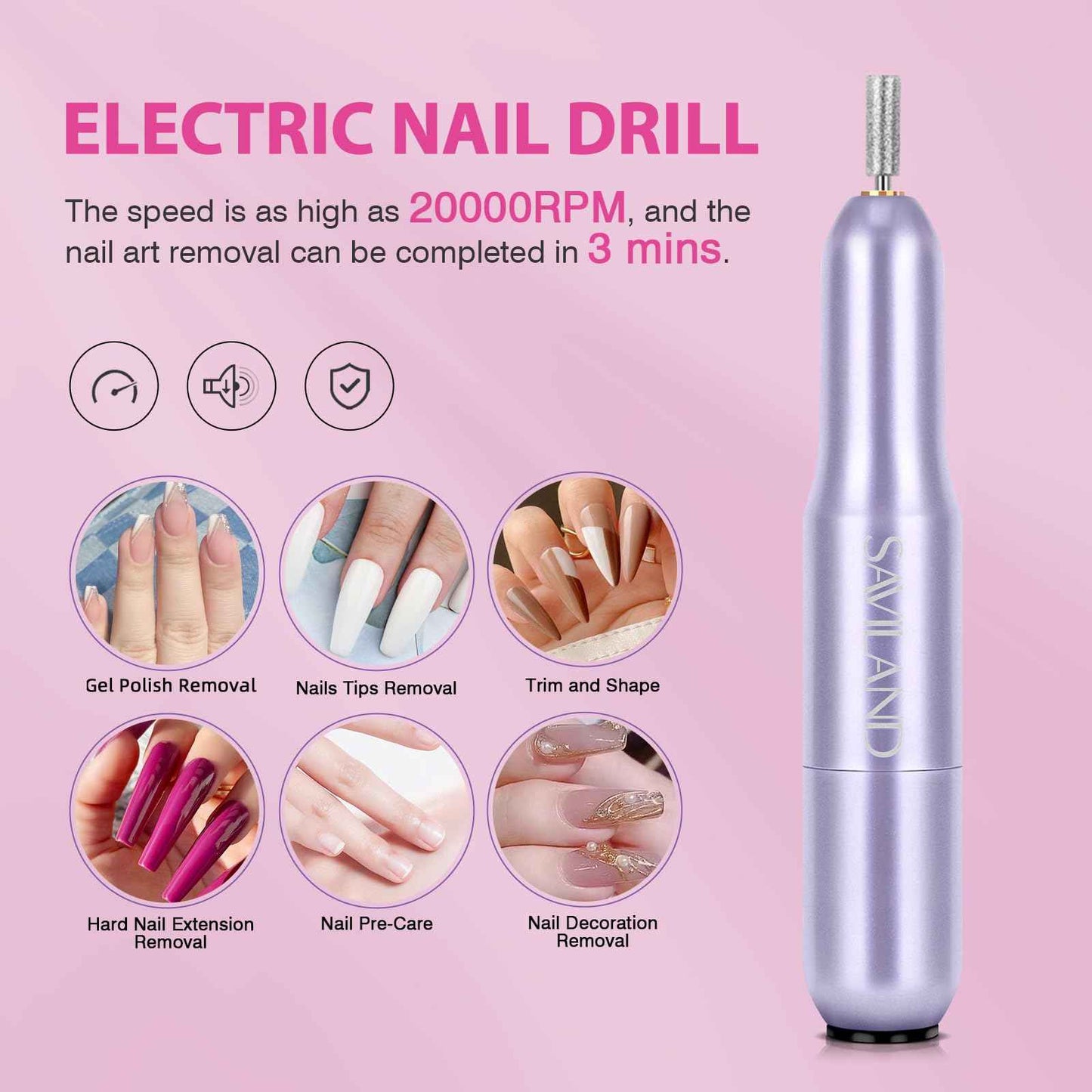 SAVILAND Almond Gel Nail Kit: Nail Drill Kit U V Lamp for Nails 500PCS Almond Nail Tips Gel Nail X Kits Nail Glue Easy Use Manicure Tool Extension Set DIY At Home Salon Gift for Women