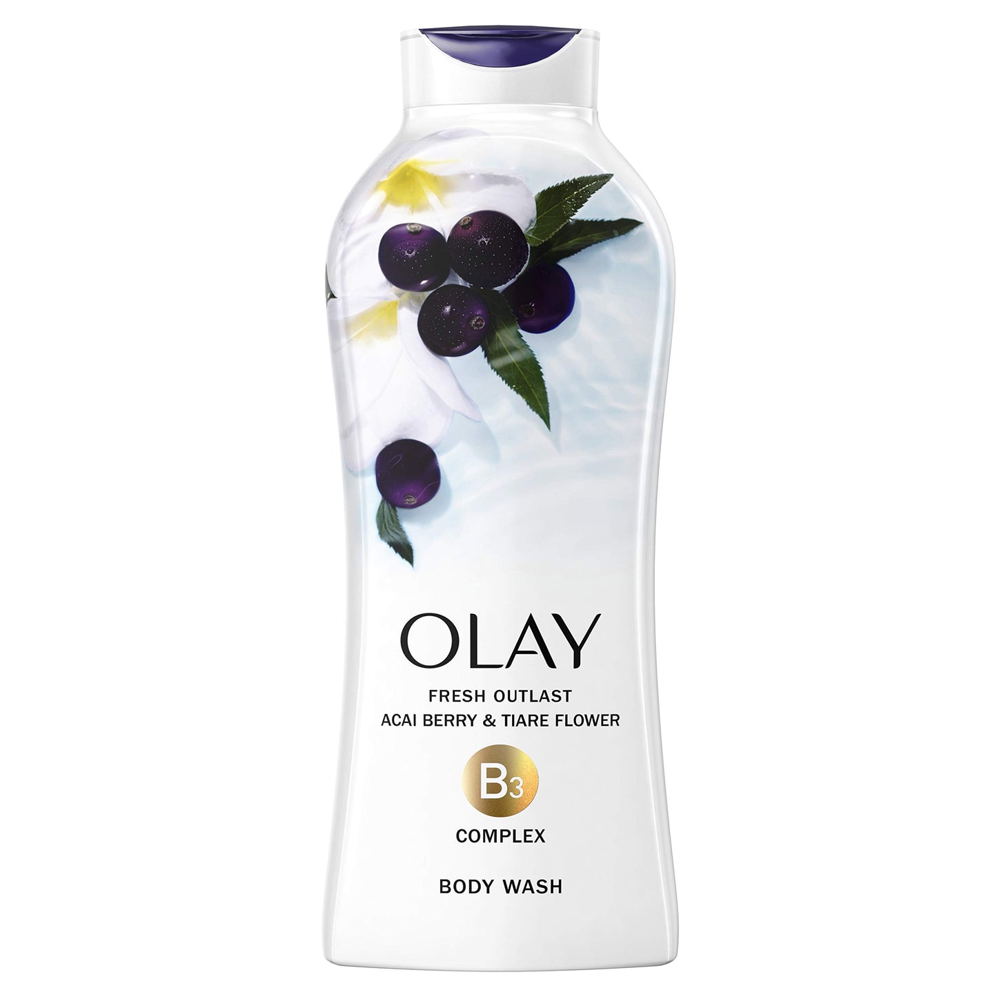 Olay Fresh Outlast Revitalizing Acai & Tiare Flower Body Wash, 22 Fluid Oz (Pack Of 4)