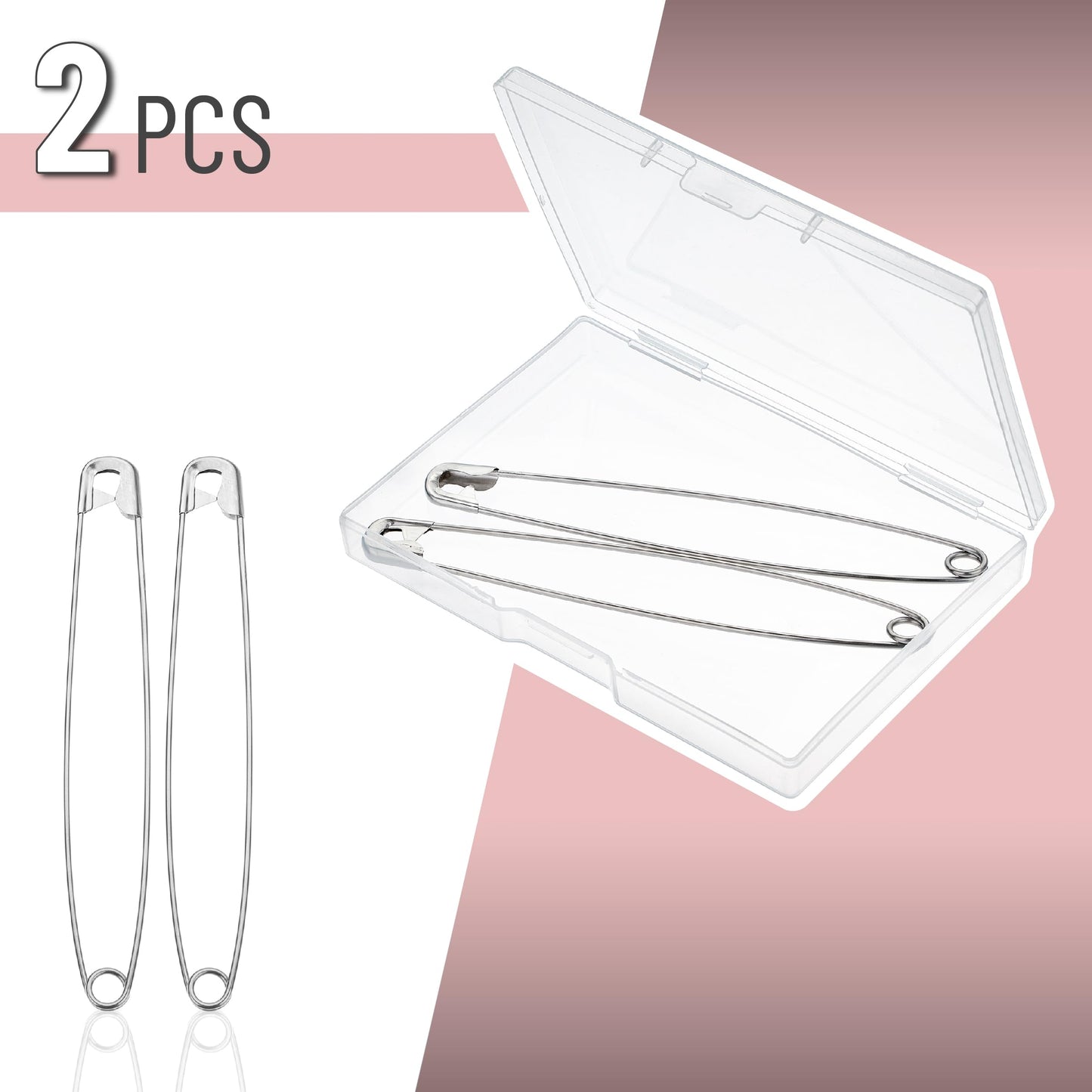 Mr. Pen- Safety Pins, 5 Inch, 2 Pack, Silver, Safety Pin, Safety Pins for Clothes, Extra Large Safety Pins Heavy Duty, Giant Safety Pin, Large Safety Pin, Oversized Safety Pins