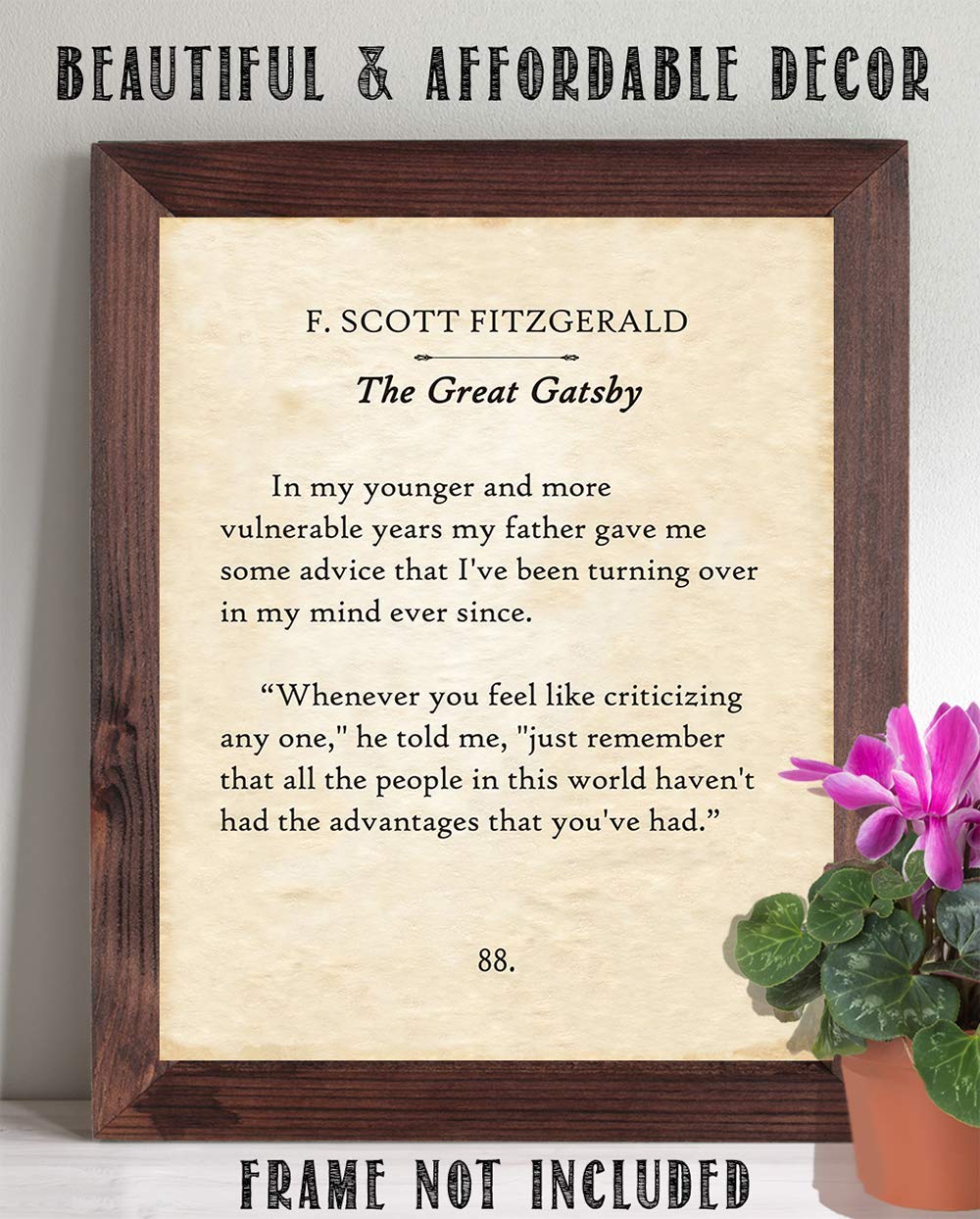 F. Scott Fitzgerald - In My Younger Years - 11x14 Unframed Typography Book Page Print - Great Gift for The Roaring Twenties and Tragic Love Story Enthusiasts Under $15?