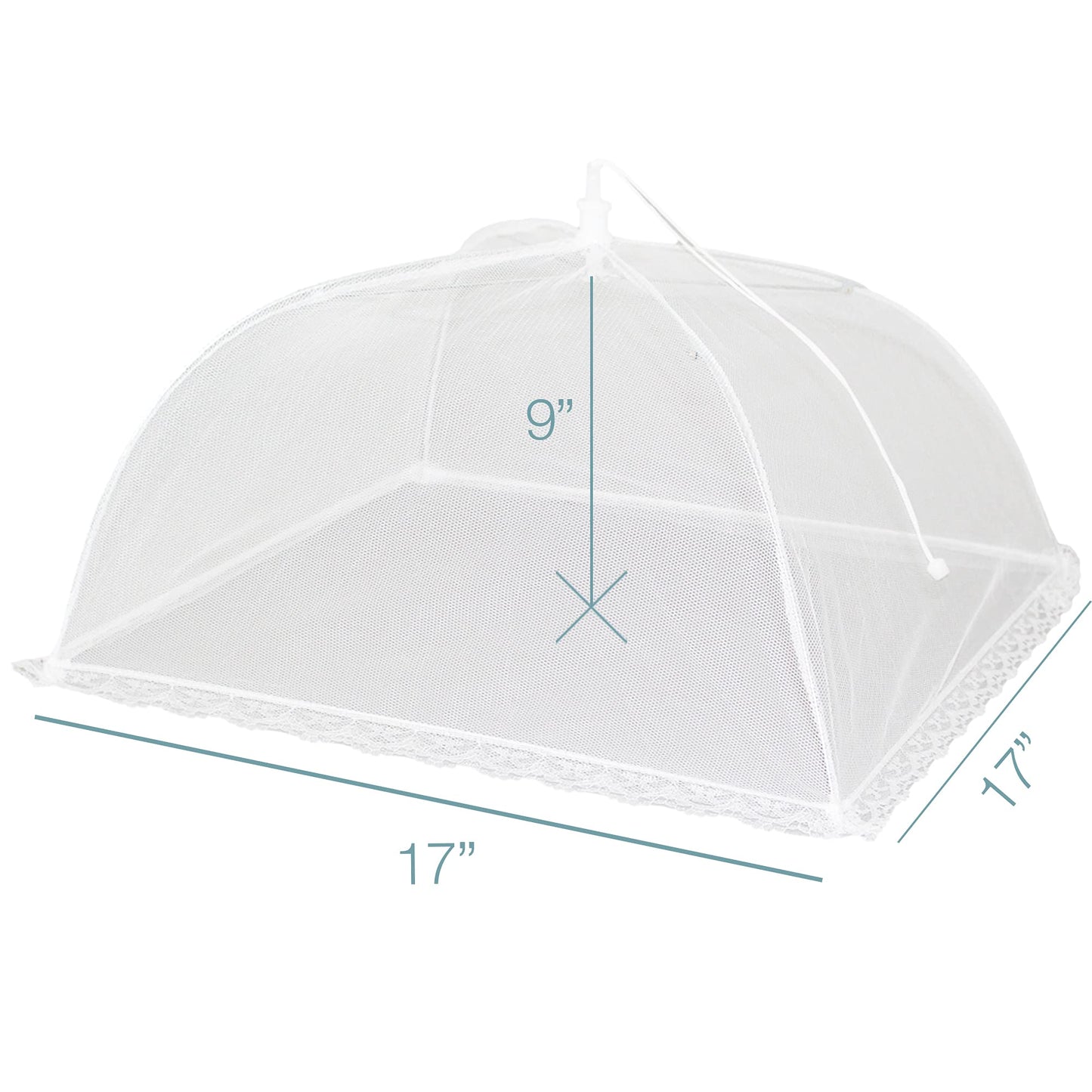 Simply Genius (6 pack) Large and Tall 17x17 Pop-Up Mesh Food Covers Tent Umbrella for Outdoors, Screen Tents, Parties Picnics, BBQs, Reusable and Collapsible Food Tents