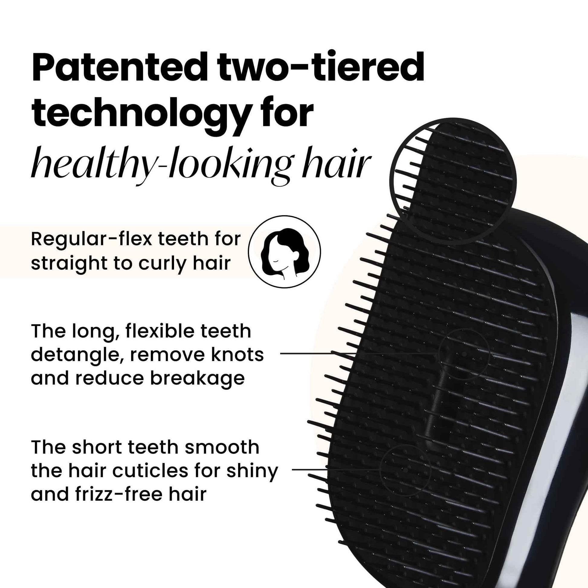 Tangle Teezer Compact styler detangling hairbrush, rose gold black, 1 Gram