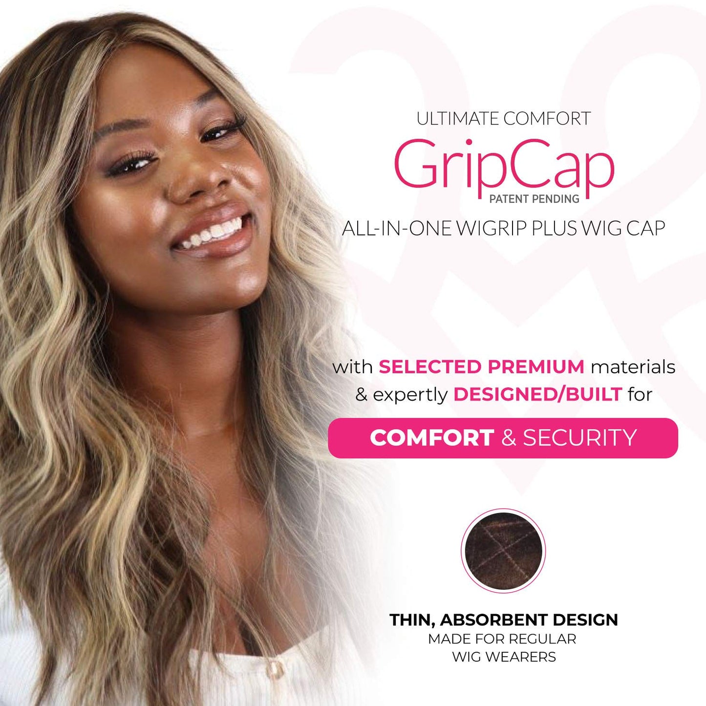 MILANO COLLECTION WiGrip & GripCap Combo, The Original Comfort Grip Band & Wig Grip Cap, Adjustable Wig Band for Tension-Free Glueless Wig, Nonslip Wig Headband, Brown, 2 Pack